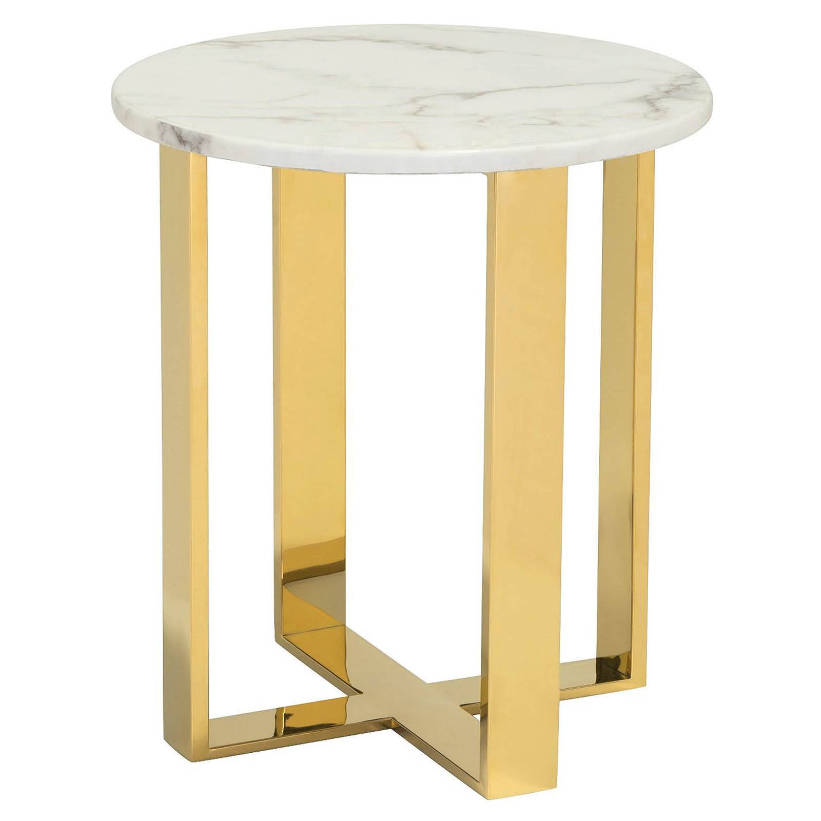 Wood and gold store side table