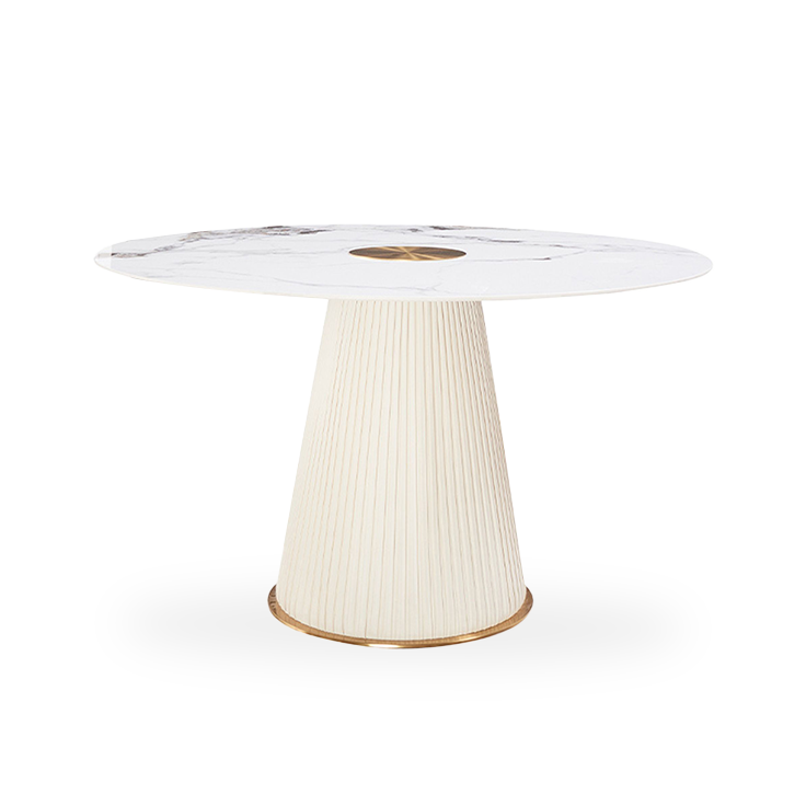 Vardo Sintered Stone Round Dining Table MLL-C16 -  Dining Tables - ebarza Furniture UAE | Shop Modern Furniture in Abu Dhabi & Dubai - مفروشات ايبازرا في الامارات | تسوق اثاث عصري وديكورات مميزة في دبي وابوظبي