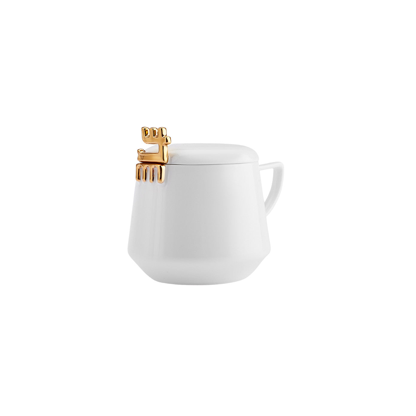 Pre-order 25 Days Delivery - Karaca 50th Year Signature Collection White Mug with Lid 350 ml 153.03.05.0191 -  Mugs - ebarza Furniture UAE | Shop Modern Furniture in Abu Dhabi & Dubai - مفروشات ايبازرا في الامارات | تسوق اثاث عصري وديكورات مميزة في دبي وابوظبي