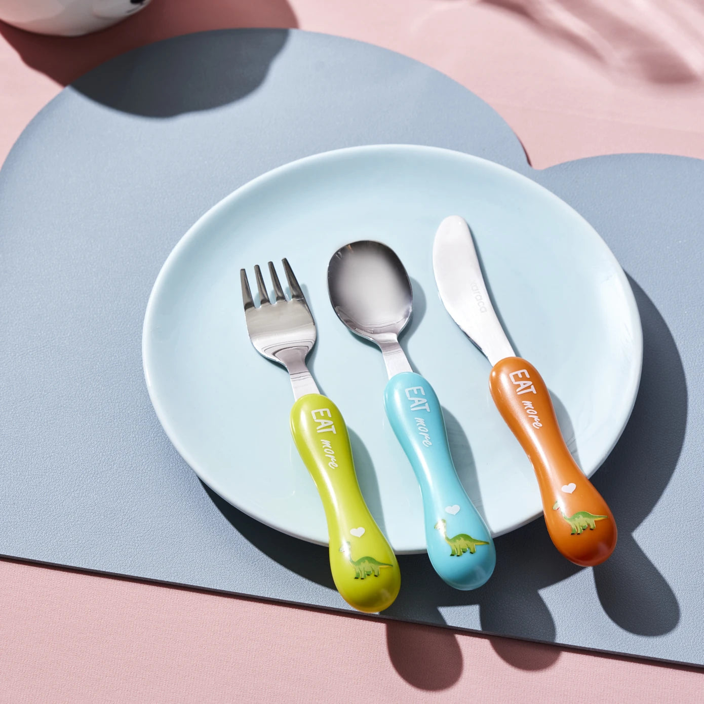 Pre-order 75 Days Delivery - Karaca Dinosaur 3 Piece Children's Cutlery Set 153.03.08.2577