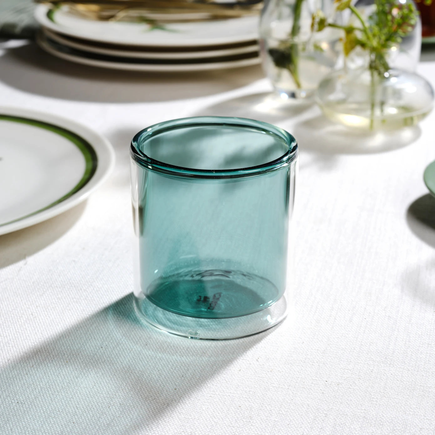 Pre-order 25 Days Delivery - Karaca Pia Green Water Glass - Double Walled 153.03.08.4475 -  Mugs - ebarza Furniture UAE | Shop Modern Furniture in Abu Dhabi & Dubai - مفروشات ايبازرا في الامارات | تسوق اثاث عصري وديكورات مميزة في دبي وابوظبي