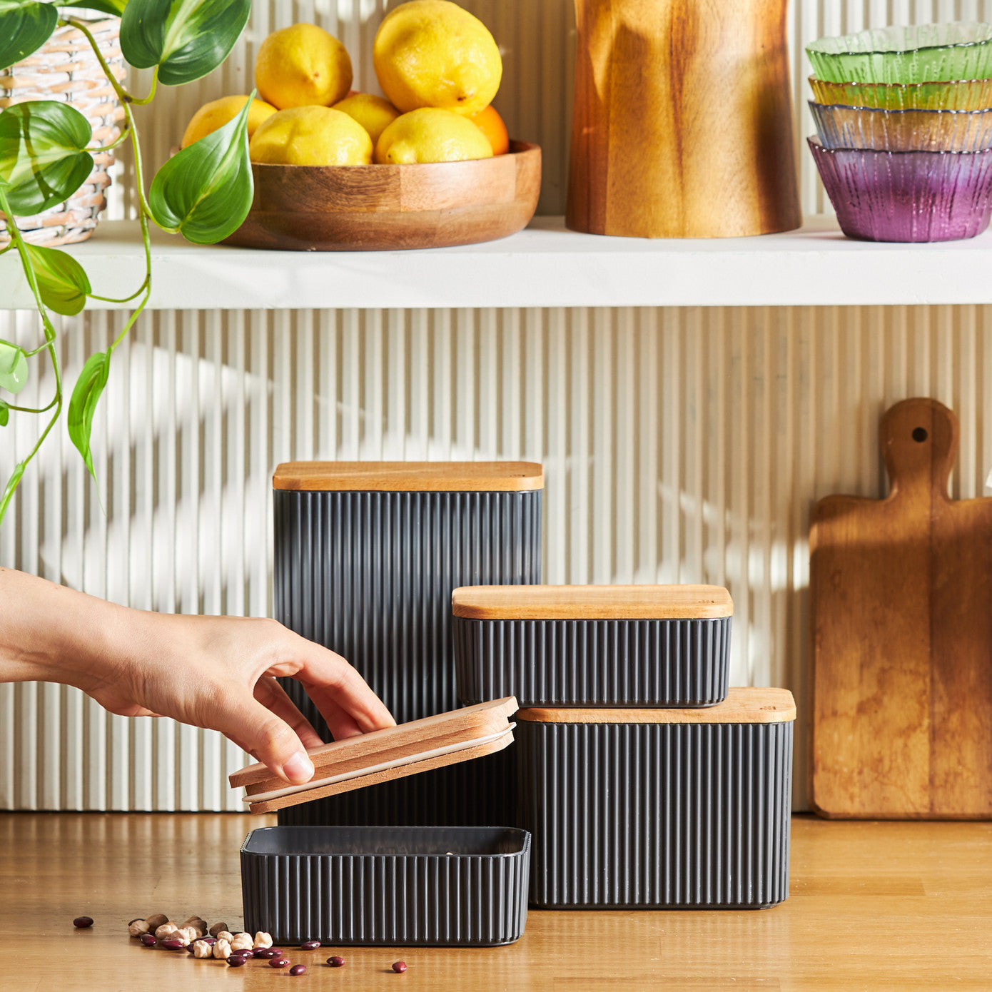 Pre-order 25 Days Delivery - Karaca Massimo 4-Piece Storage Box Set Anthracite 153.09.01.0576 -  Spice Sets - ebarza Furniture UAE | Shop Modern Furniture in Abu Dhabi & Dubai - مفروشات ايبازرا في الامارات | تسوق اثاث عصري وديكورات مميزة في دبي وابوظبي