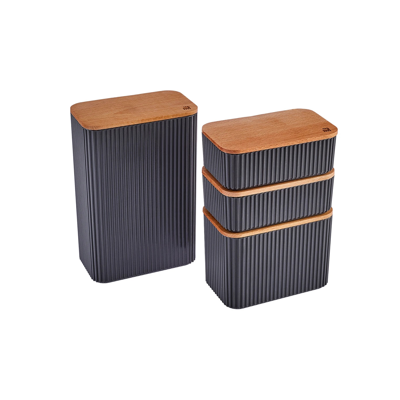 Pre-order 25 Days Delivery - Karaca Massimo 4-Piece Storage Box Set Anthracite 153.09.01.0576 -  Spice Sets - ebarza Furniture UAE | Shop Modern Furniture in Abu Dhabi & Dubai - مفروشات ايبازرا في الامارات | تسوق اثاث عصري وديكورات مميزة في دبي وابوظبي