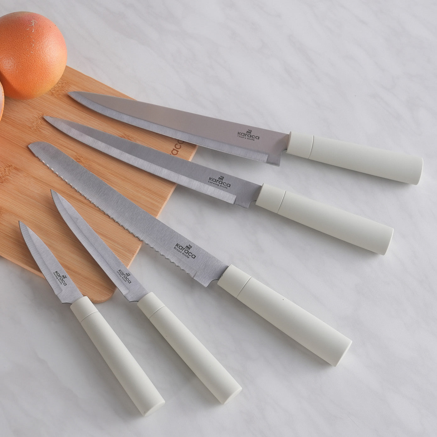 Pre-order 75 Days Delivery - Karaca Viego 6 Piece Knife Set Cream 153.09.01.0825