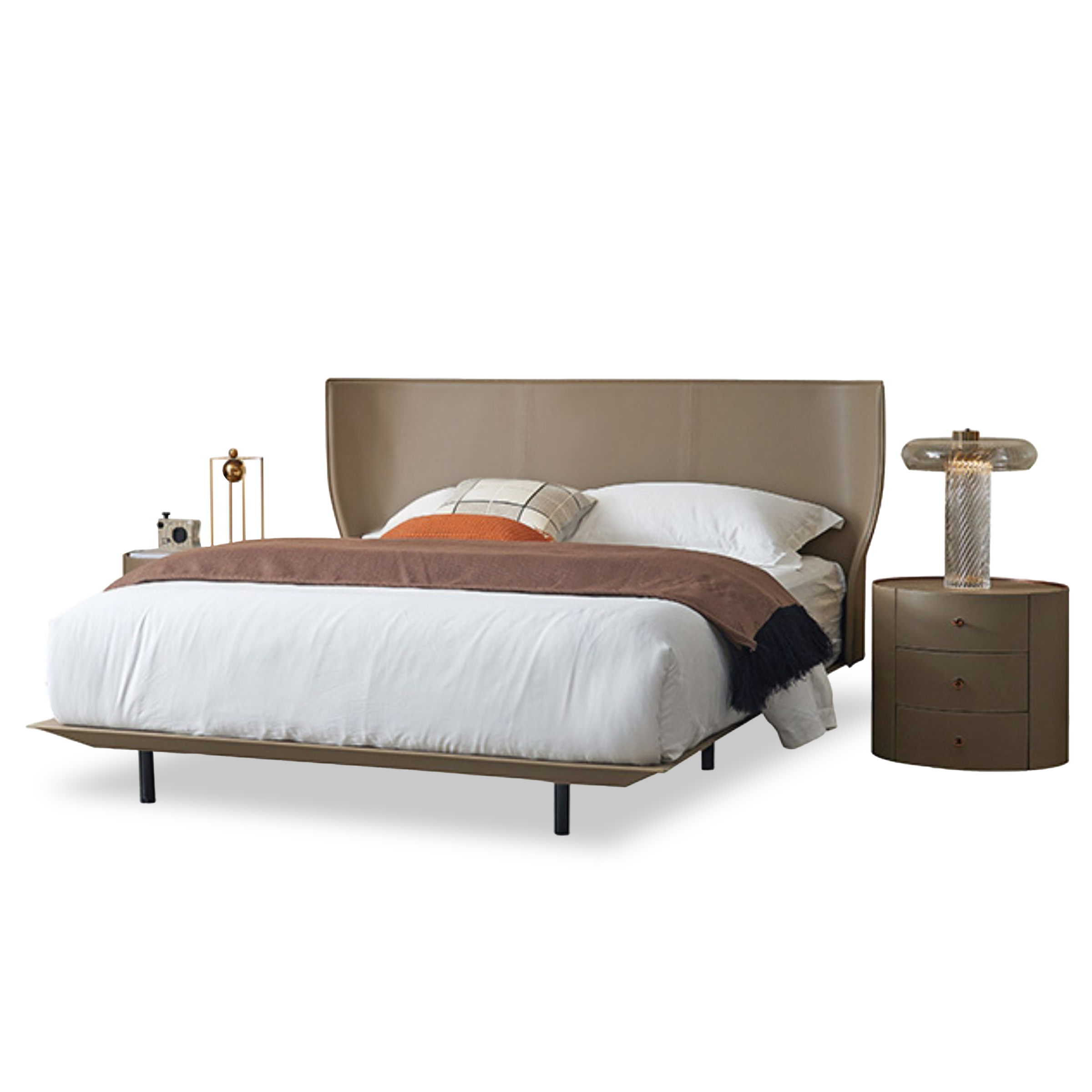 Pre-order 75 Days Delivery Verona Single Size Bed MLL-F13 Khaki -  Bedsteads | سرير فيرونا - ebarza Furniture UAE | Shop Modern Furniture in Abu Dhabi & Dubai - مفروشات ايبازرا في الامارات | تسوق اثاث عصري وديكورات مميزة في دبي وابوظبي