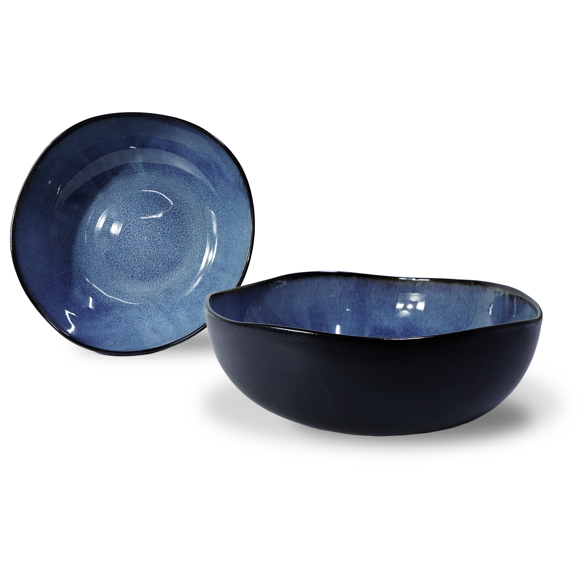 Blue Wave Big Bowl Black and Blue HZ3108 -  Bowls | وعاء كبير من بلو ويف باللونين الأسود والأزرق - ebarza Furniture UAE | Shop Modern Furniture in Abu Dhabi & Dubai - مفروشات ايبازرا في الامارات | تسوق اثاث عصري وديكورات مميزة في دبي وابوظبي