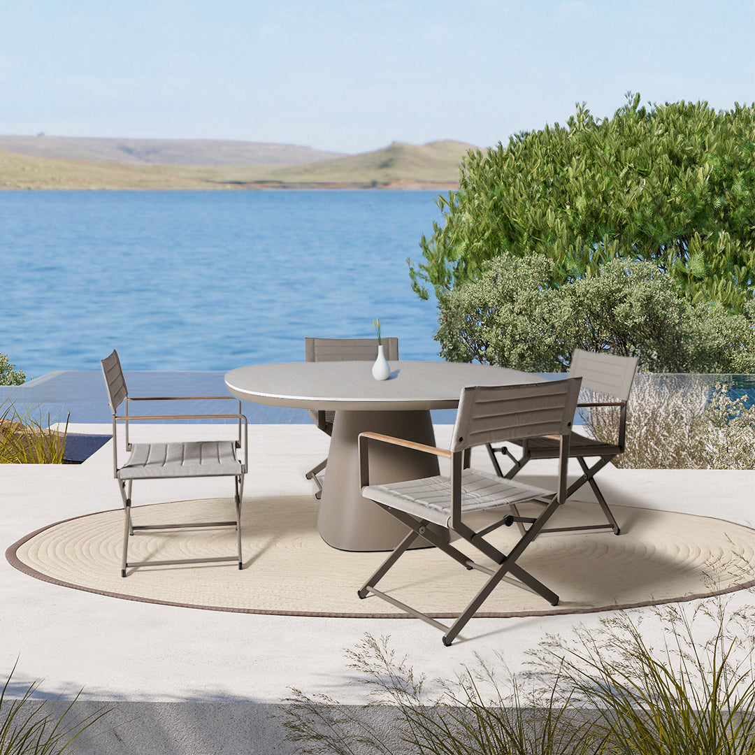 Cayenne Outdoor Ceramic Top Dining Table 150cm - AM9030N47CER+AL5540H37ALU