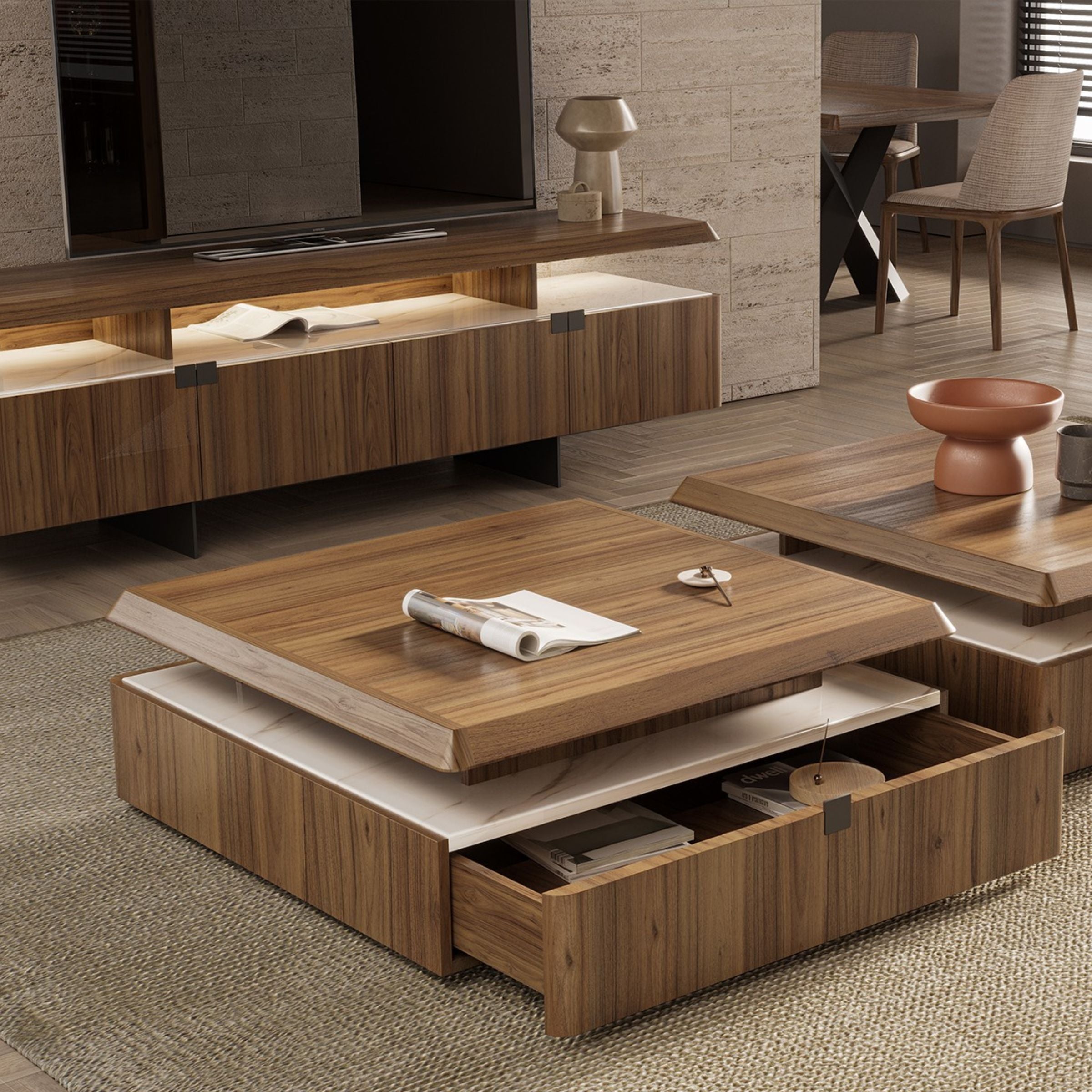 Genova Center Table Genv-Ctrtab -  Coffee Tables | طاولة وسط جينوفا - ebarza Furniture UAE | Shop Modern Furniture in Abu Dhabi & Dubai - مفروشات ايبازرا في الامارات | تسوق اثاث عصري وديكورات مميزة في دبي وابوظبي