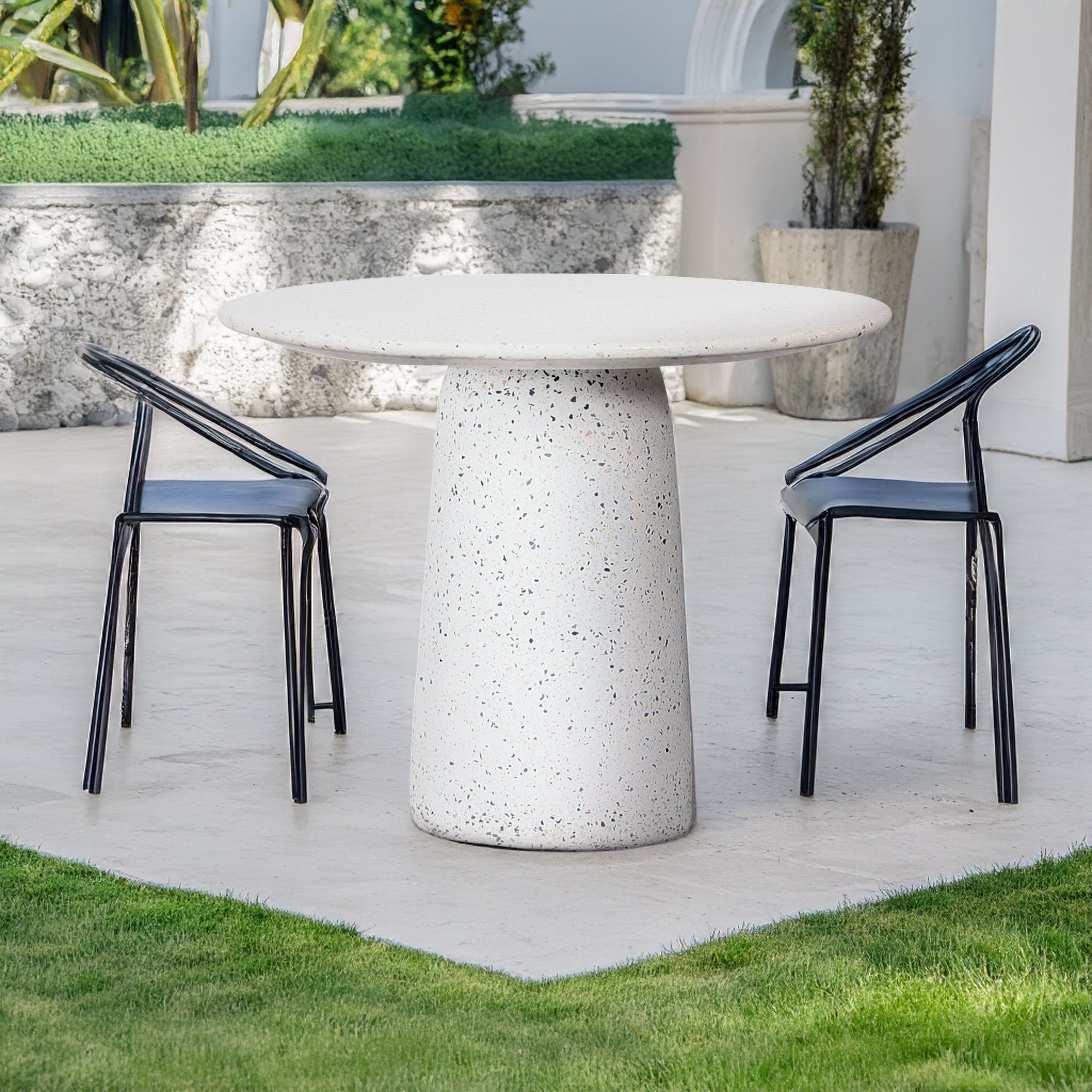 White TERRAZZO Dinning Table BP-4911 -  Dining Tables - ebarza Furniture UAE | Shop Modern Furniture in Abu Dhabi & Dubai - مفروشات ايبازرا في الامارات | تسوق اثاث عصري وديكورات مميزة في دبي وابوظبي