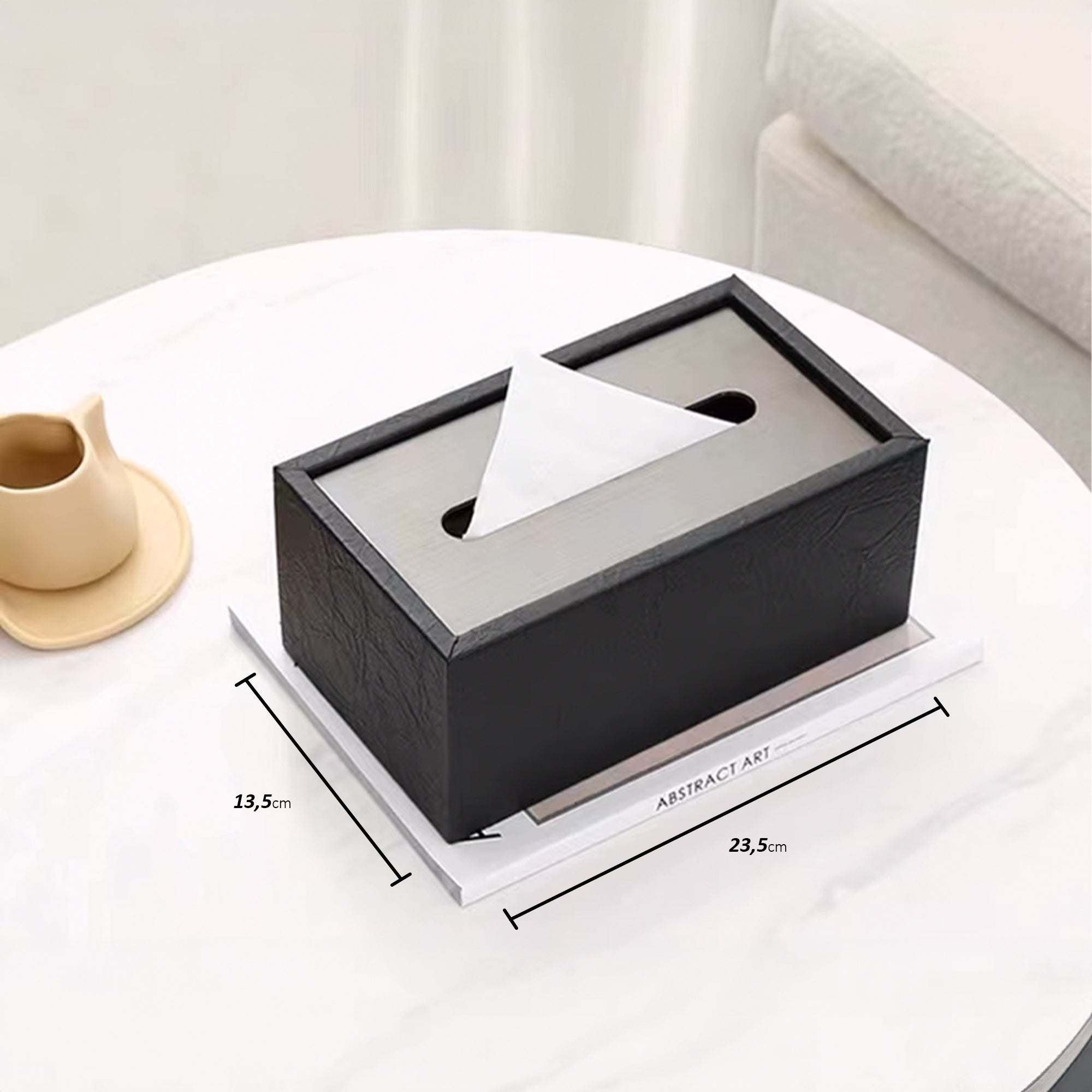 Tissue Box With Black Lid- Black FB-PG2210A -  Home Decor Figurines - ebarza Furniture UAE | Shop Modern Furniture in Abu Dhabi & Dubai - مفروشات ايبازرا في الامارات | تسوق اثاث عصري وديكورات مميزة في دبي وابوظبي