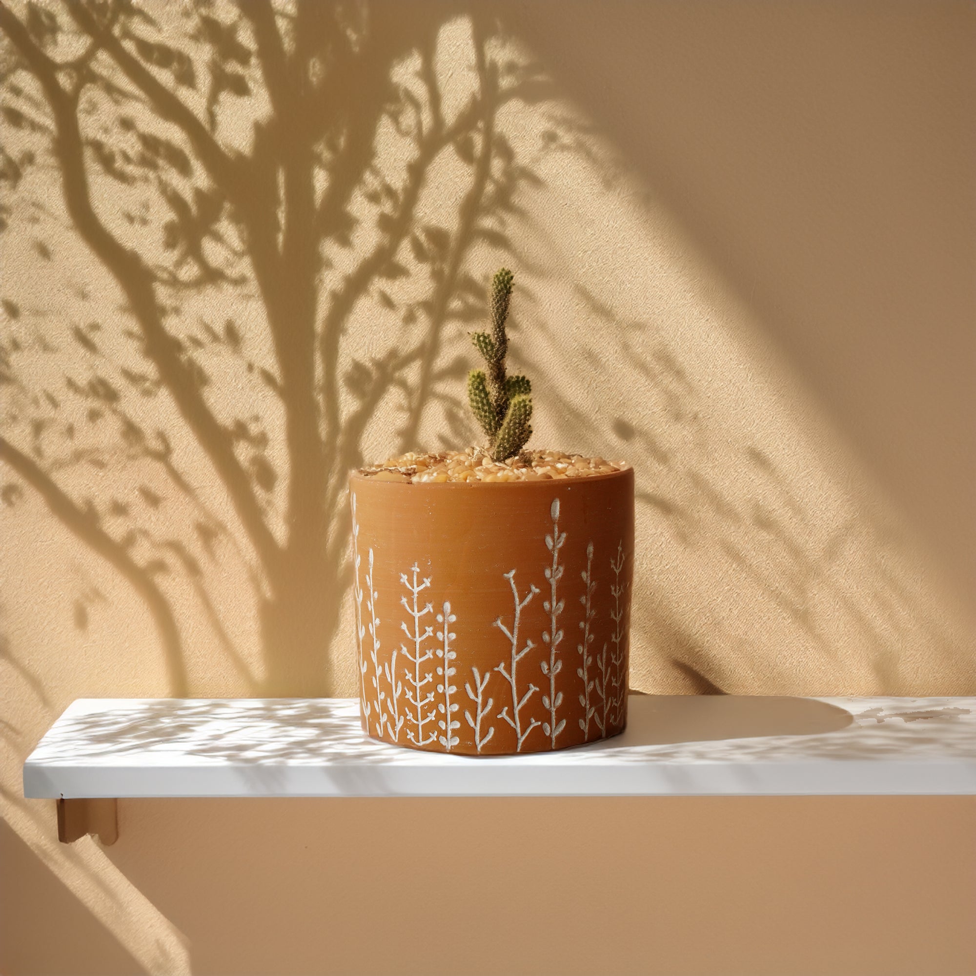 Leafy Branch Outdoor/Indoor Planter Box TERRACOTTA 8064B-162TE -  Planter Boxes | صندوق زراعي خارجي/داخلي لفرع ورقي - ebarza Furniture UAE | Shop Modern Furniture in Abu Dhabi & Dubai - مفروشات ايبازرا في الامارات | تسوق اثاث عصري وديكورات مميزة في دبي وابوظبي