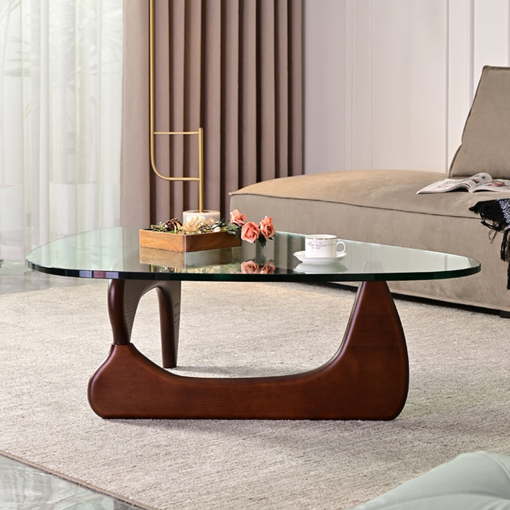 Buy Pre Order 50 Days Delivery Solid Wood Coffee Table With Glass Top ...