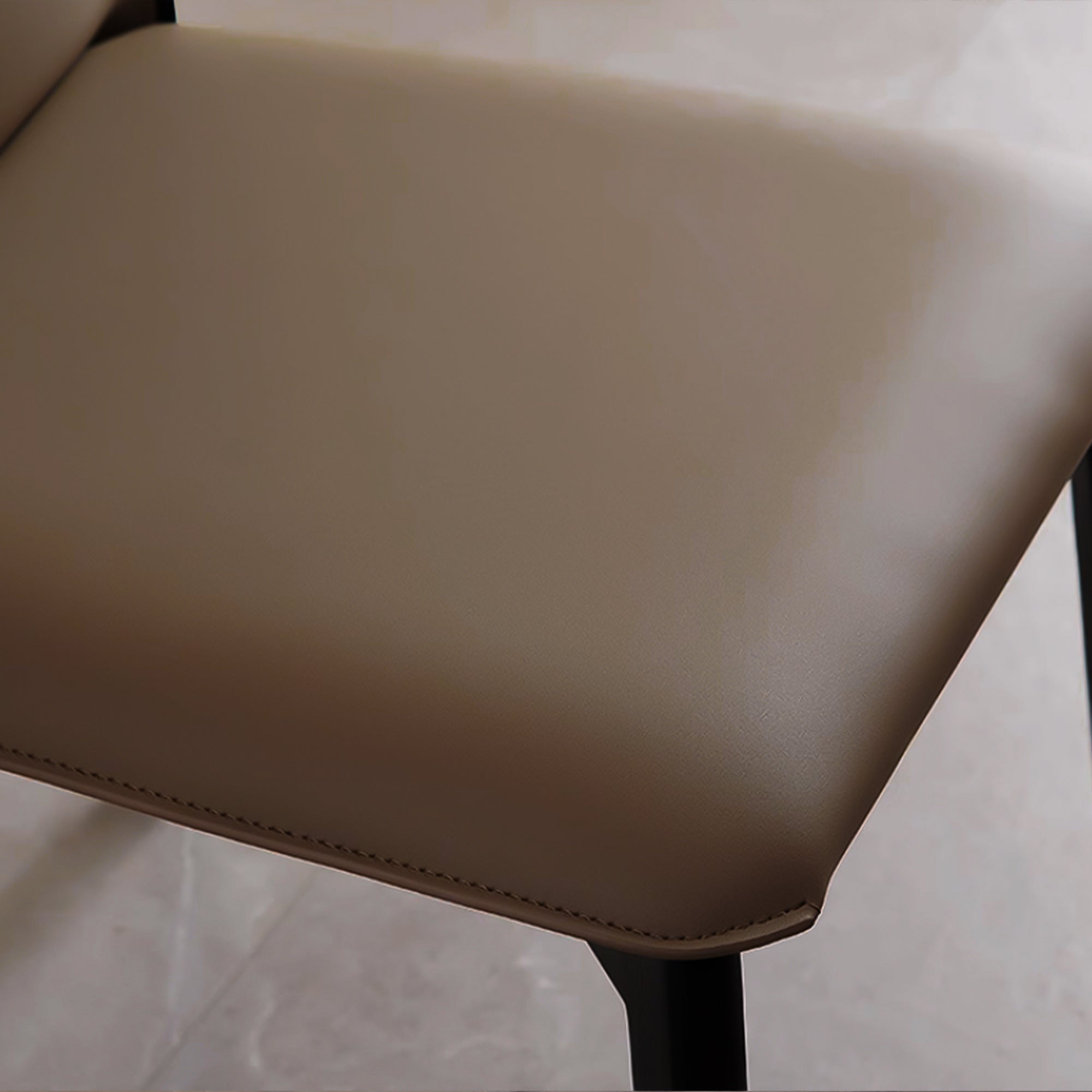 Dark Saddle Leather Dining Chair PS-B132-1 -  Chairs - ebarza Furniture UAE | Shop Modern Furniture in Abu Dhabi & Dubai - مفروشات ايبازرا في الامارات | تسوق اثاث عصري وديكورات مميزة في دبي وابوظبي