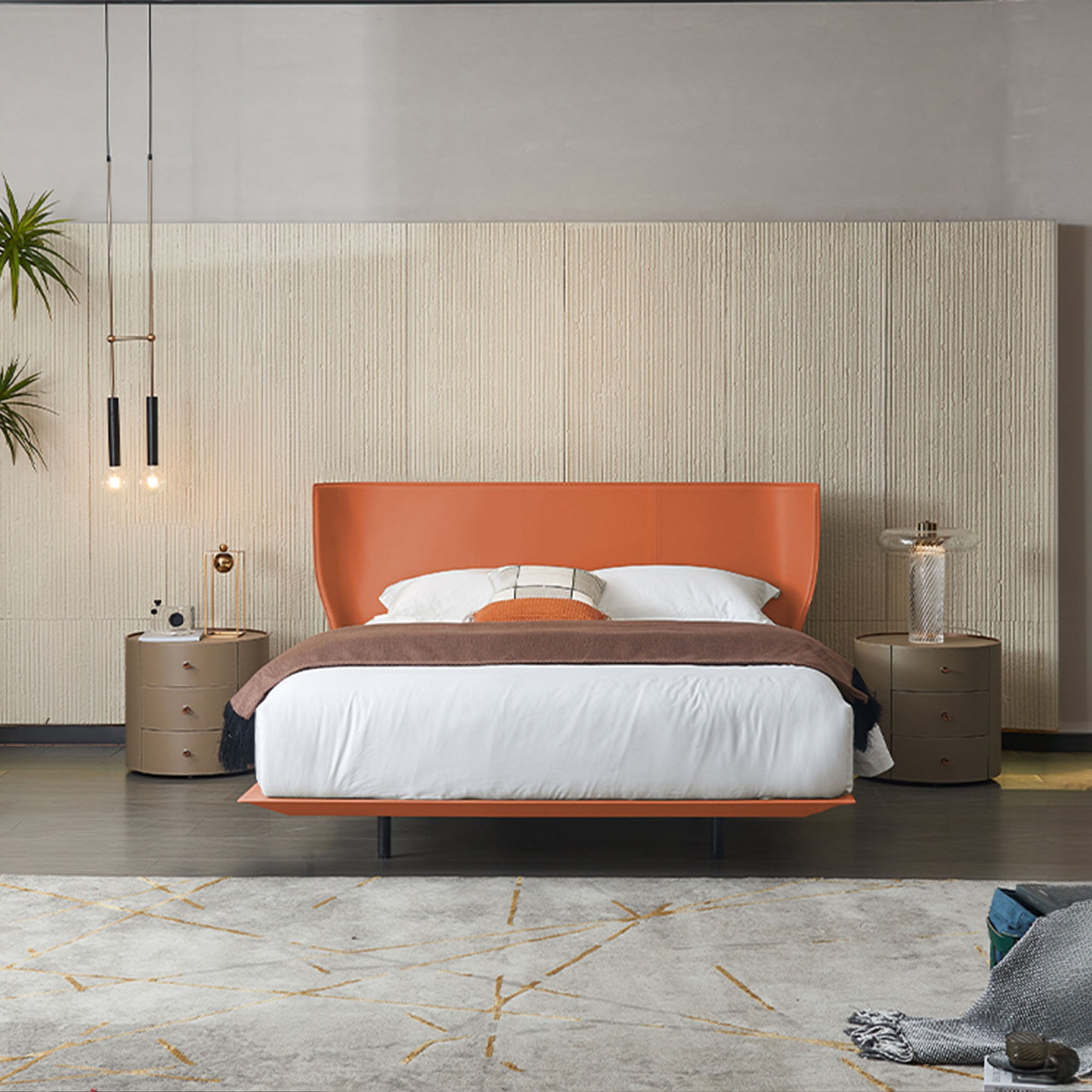 Pre-order 75 Days Delivery Verona Orange Single Size Bed MLL-F13  M7 orange -  Bedsteads | سرير فيرونا - ebarza Furniture UAE | Shop Modern Furniture in Abu Dhabi & Dubai - مفروشات ايبازرا في الامارات | تسوق اثاث عصري وديكورات مميزة في دبي وابوظبي