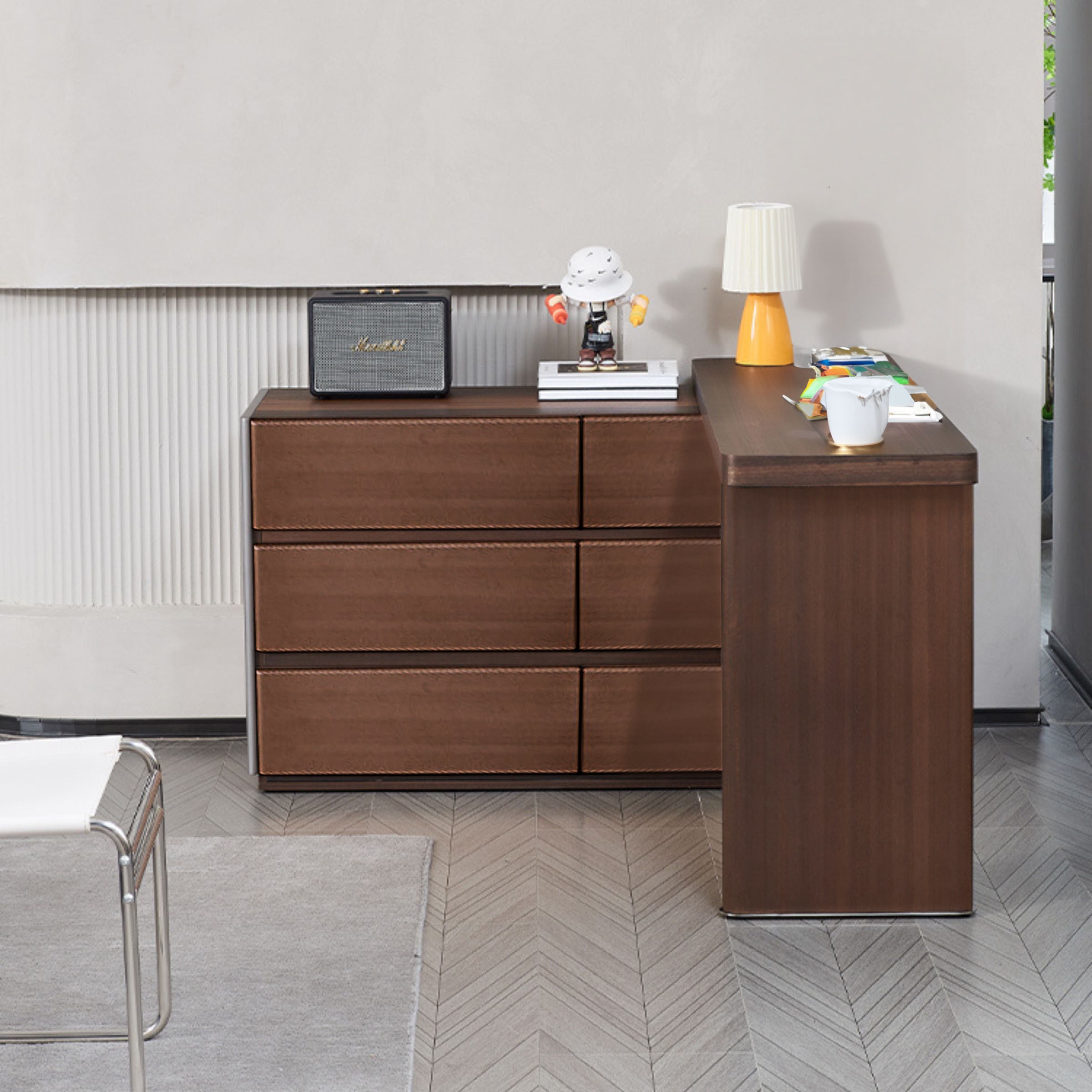 Eucalyptus Veneer Desk/Dresser MLL-J06 -  Dressers - ebarza Furniture UAE | Shop Modern Furniture in Abu Dhabi & Dubai - مفروشات ايبازرا في الامارات | تسوق اثاث عصري وديكورات مميزة في دبي وابوظبي