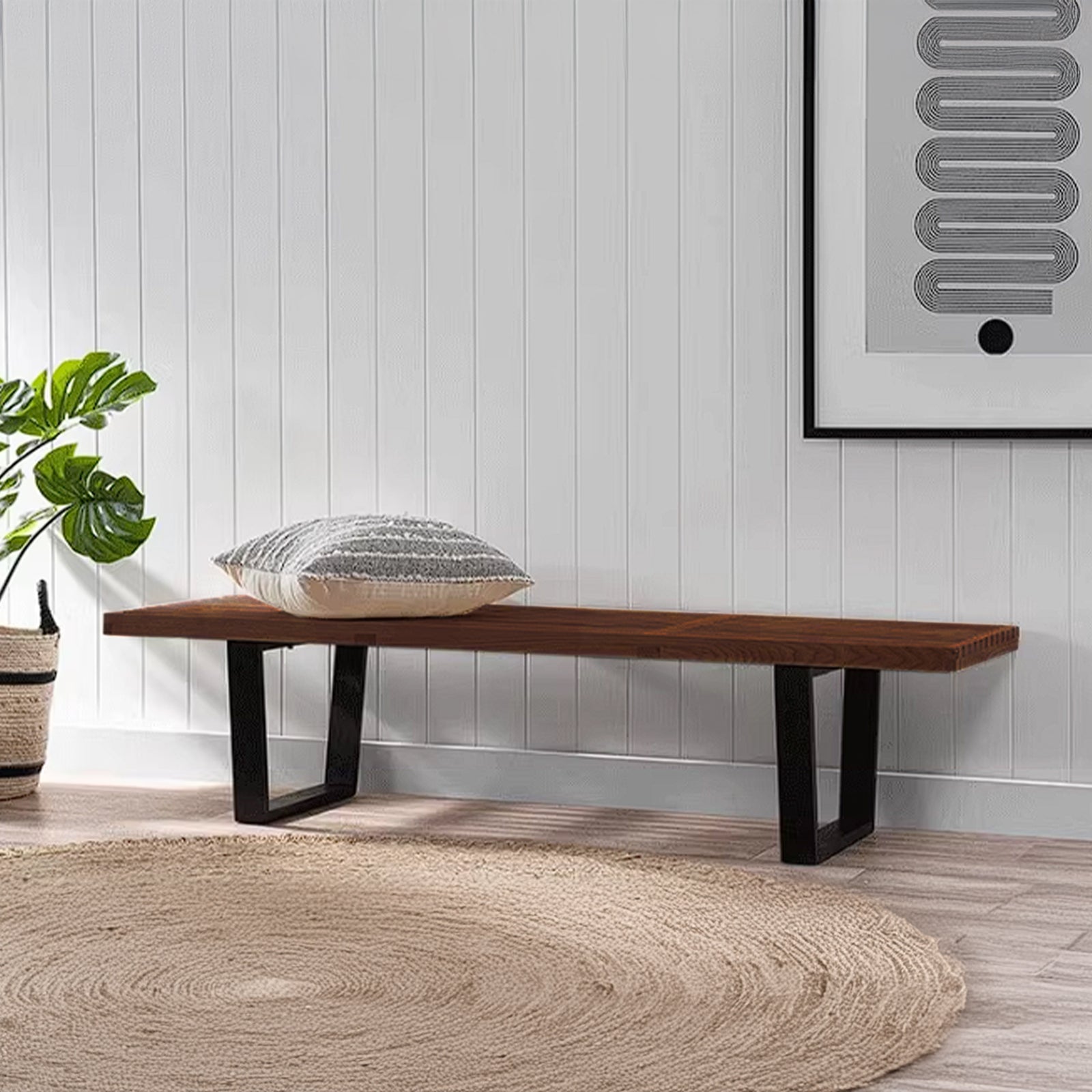 Retro Solid Wood Bench/Table 152Cm Ws-028-W -  Benches - ebarza Furniture UAE | Shop Modern Furniture in Abu Dhabi & Dubai - مفروشات ايبازرا في الامارات | تسوق اثاث عصري وديكورات مميزة في دبي وابوظبي