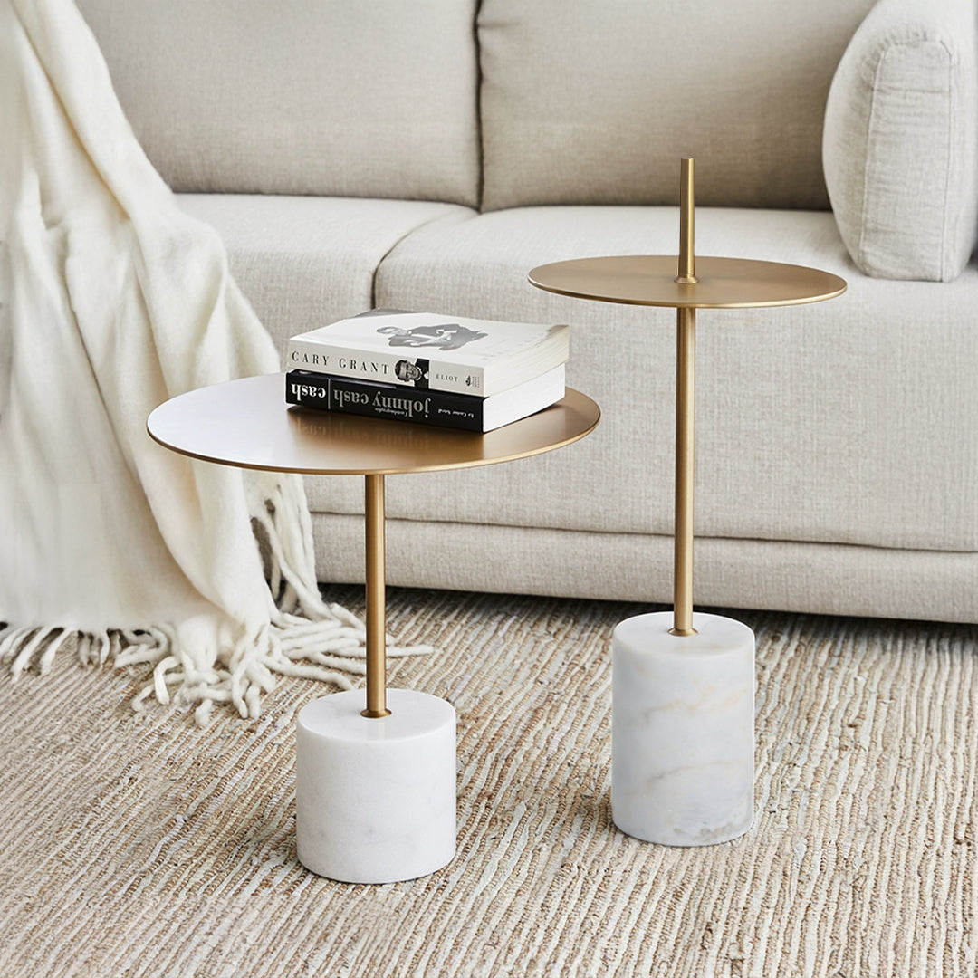 Espoo Marble Side Table Ct8684-32B-Br -  Side Tables - ebarza Furniture UAE | Shop Modern Furniture in Abu Dhabi & Dubai - مفروشات ايبازرا في الامارات | تسوق اثاث عصري وديكورات مميزة في دبي وابوظبي