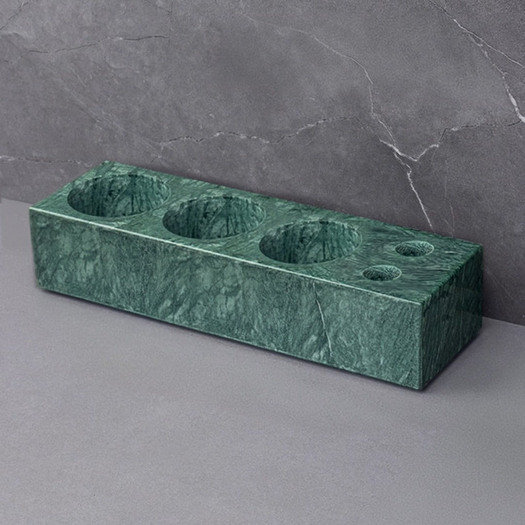 Indian Green Marble Electric Toothbrush Holder (With Crevice Brush Holes) THD840 -  Bathroom Accessories - ebarza Furniture UAE | Shop Modern Furniture in Abu Dhabi & Dubai - مفروشات ايبازرا في الامارات | تسوق اثاث عصري وديكورات مميزة في دبي وابوظبي