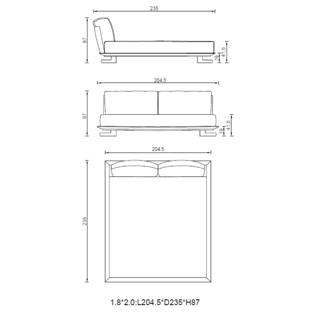 Pre-order 45 Days Delivery Desert King Size Bed AMBO-C80245