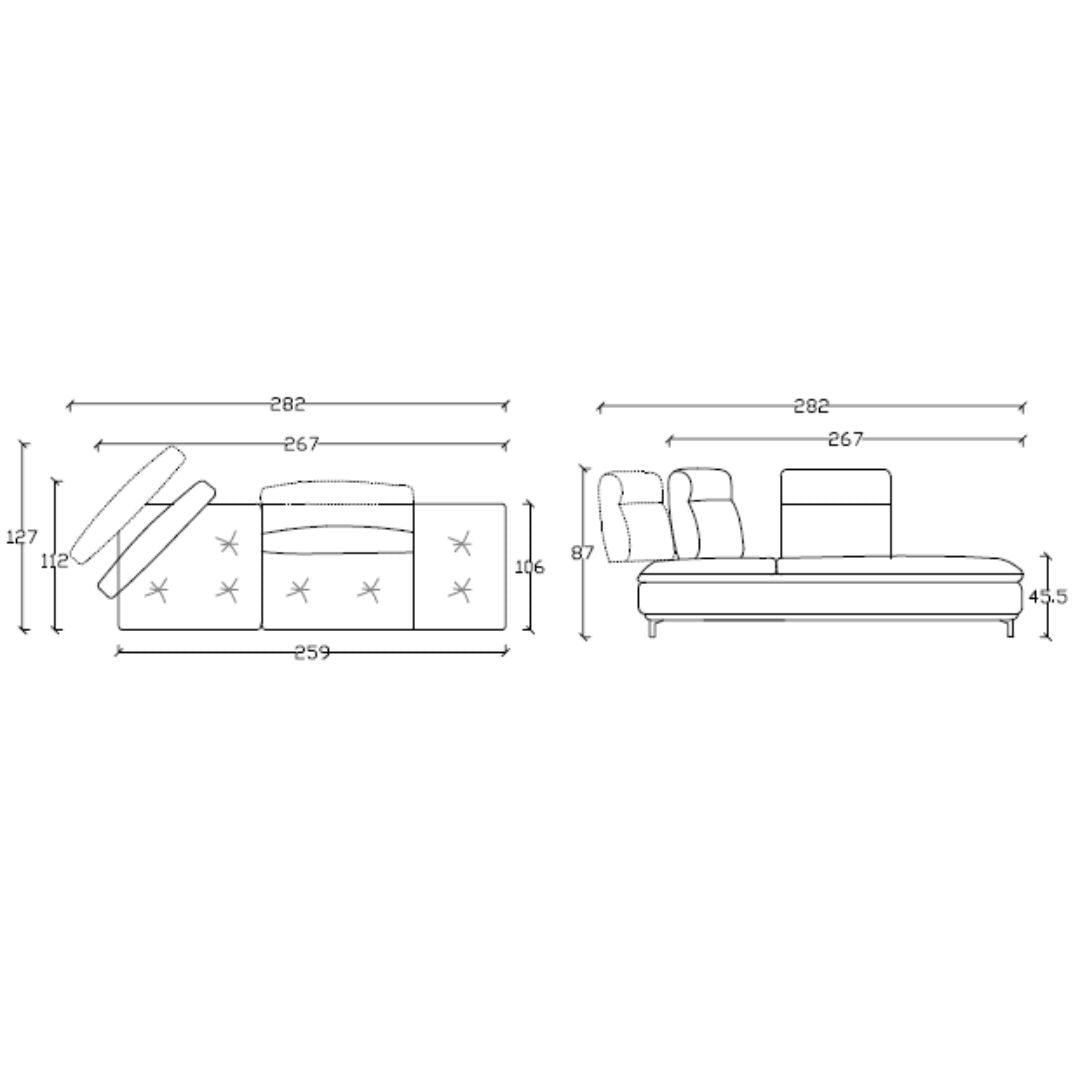 Pre-order 45 Days Delivery - Nexus Modular Sofa with left Relaxed Module - AMF-S180