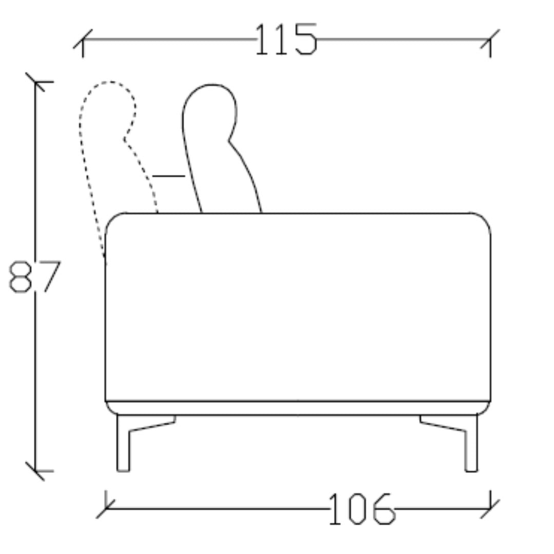 Pre-order 45 Days Delivery - Nexus 2 Seater Right Arm Modular Sofa - AMF-S180