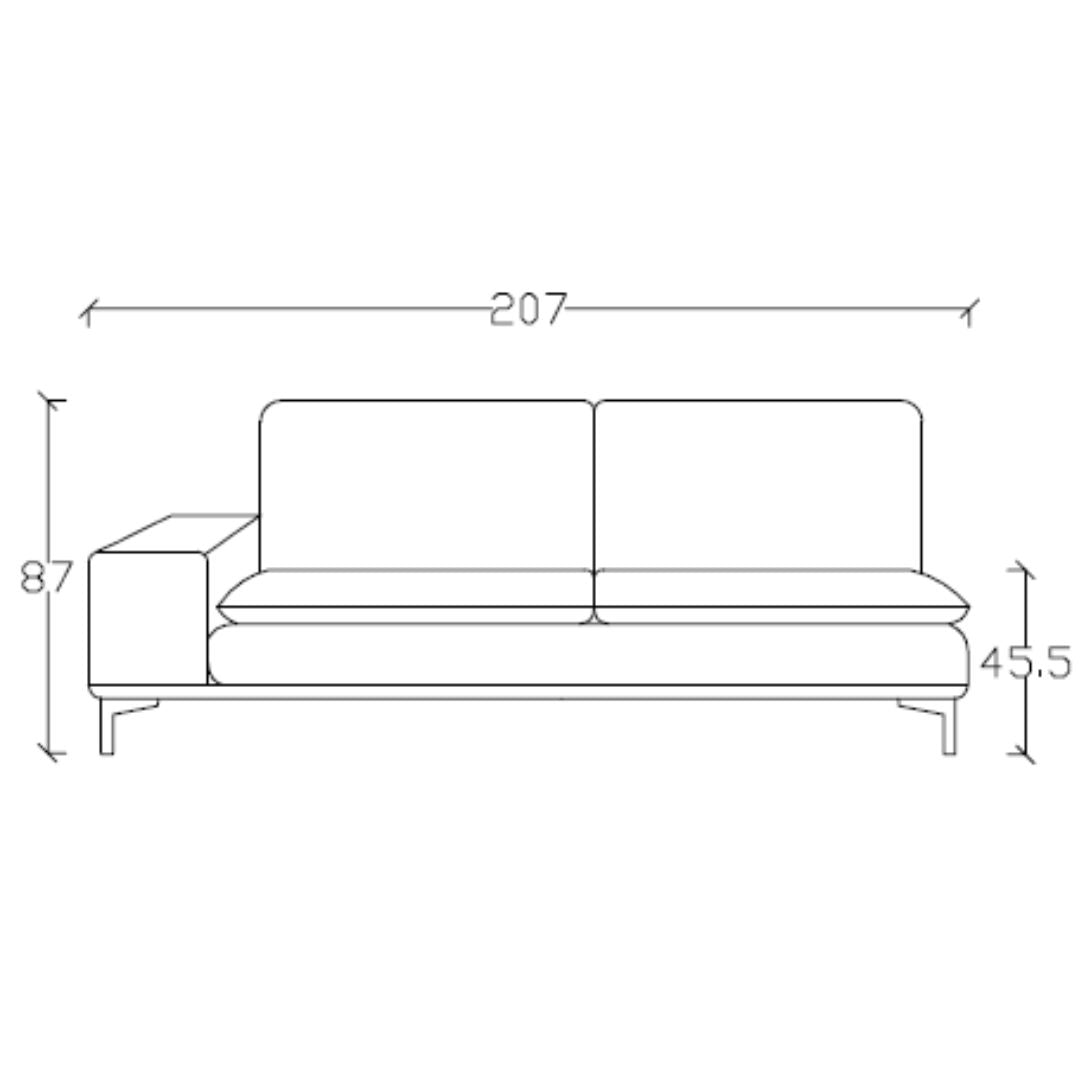 Pre-order 45 Days Delivery - Nexus 2 Seater Right Arm Modular Sofa - AMF-S180