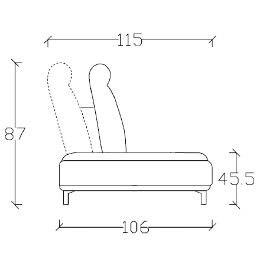 Pre-order 45 Days Delivery Nexus Single Seater Without Arm Modular Sofa - AMF-S180