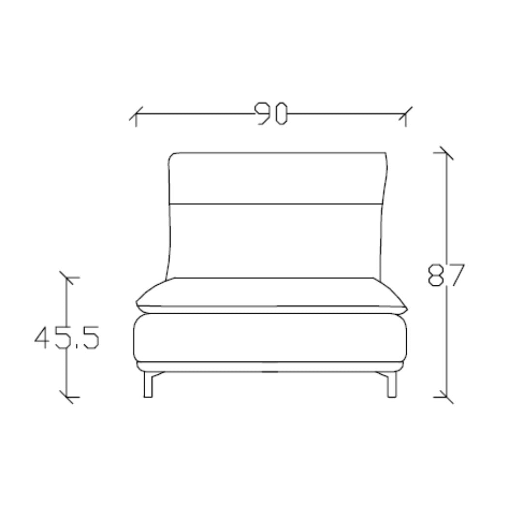 Pre-order 45 Days Delivery Nexus Single Seater Without Arm Modular Sofa - AMF-S180