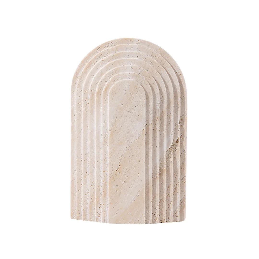 Arch Travertine Ornaments - Short FB-T2124C -  Home Decor Figurines - ebarza Furniture UAE | Shop Modern Furniture in Abu Dhabi & Dubai - مفروشات ايبازرا في الامارات | تسوق اثاث عصري وديكورات مميزة في دبي وابوظبي