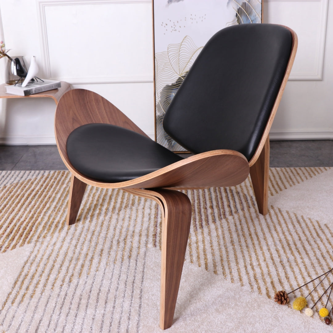 Walnut lounge store chair