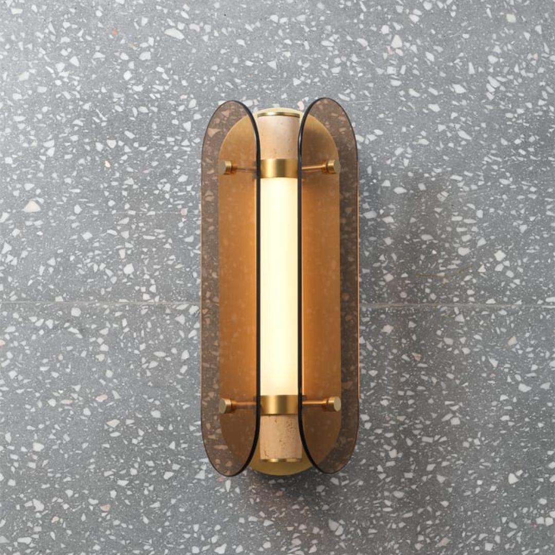 Brass Aluminum And Marble LED Wall Lamp MB21955-2-150 -  Wall Lamps - ebarza Furniture UAE | Shop Modern Furniture in Abu Dhabi & Dubai - مفروشات ايبازرا في الامارات | تسوق اثاث عصري وديكورات مميزة في دبي وابوظبي