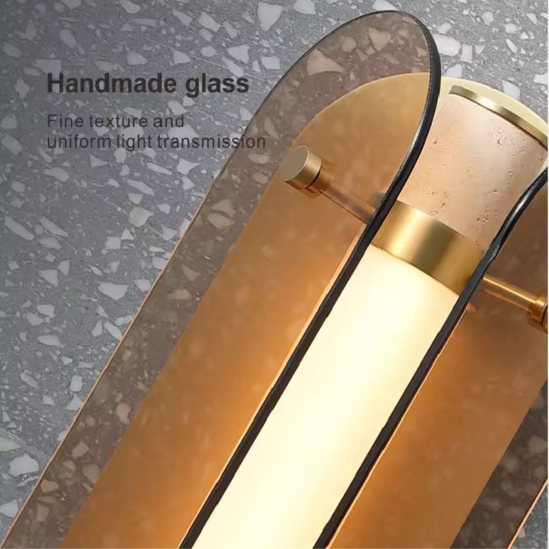 Brass Aluminum And Marble LED Wall Lamp MB21955-2-150 -  Wall Lamps - ebarza Furniture UAE | Shop Modern Furniture in Abu Dhabi & Dubai - مفروشات ايبازرا في الامارات | تسوق اثاث عصري وديكورات مميزة في دبي وابوظبي