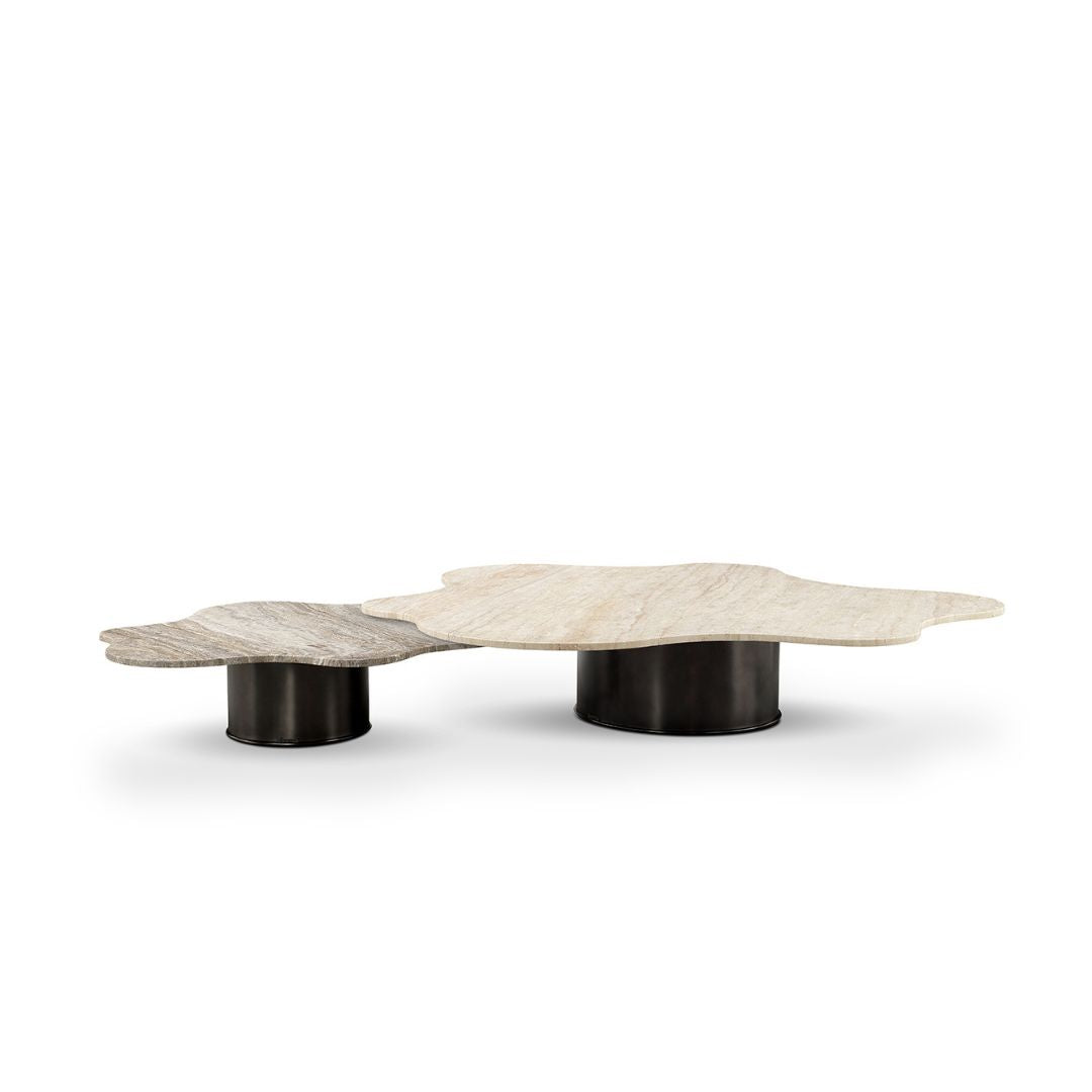 Brown Travertine Coffee Table ST766 -  Coffee tables - ebarza Furniture UAE | Shop Modern Furniture in Abu Dhabi & Dubai - مفروشات ايبازرا في الامارات | تسوق اثاث عصري وديكورات مميزة في دبي وابوظبي