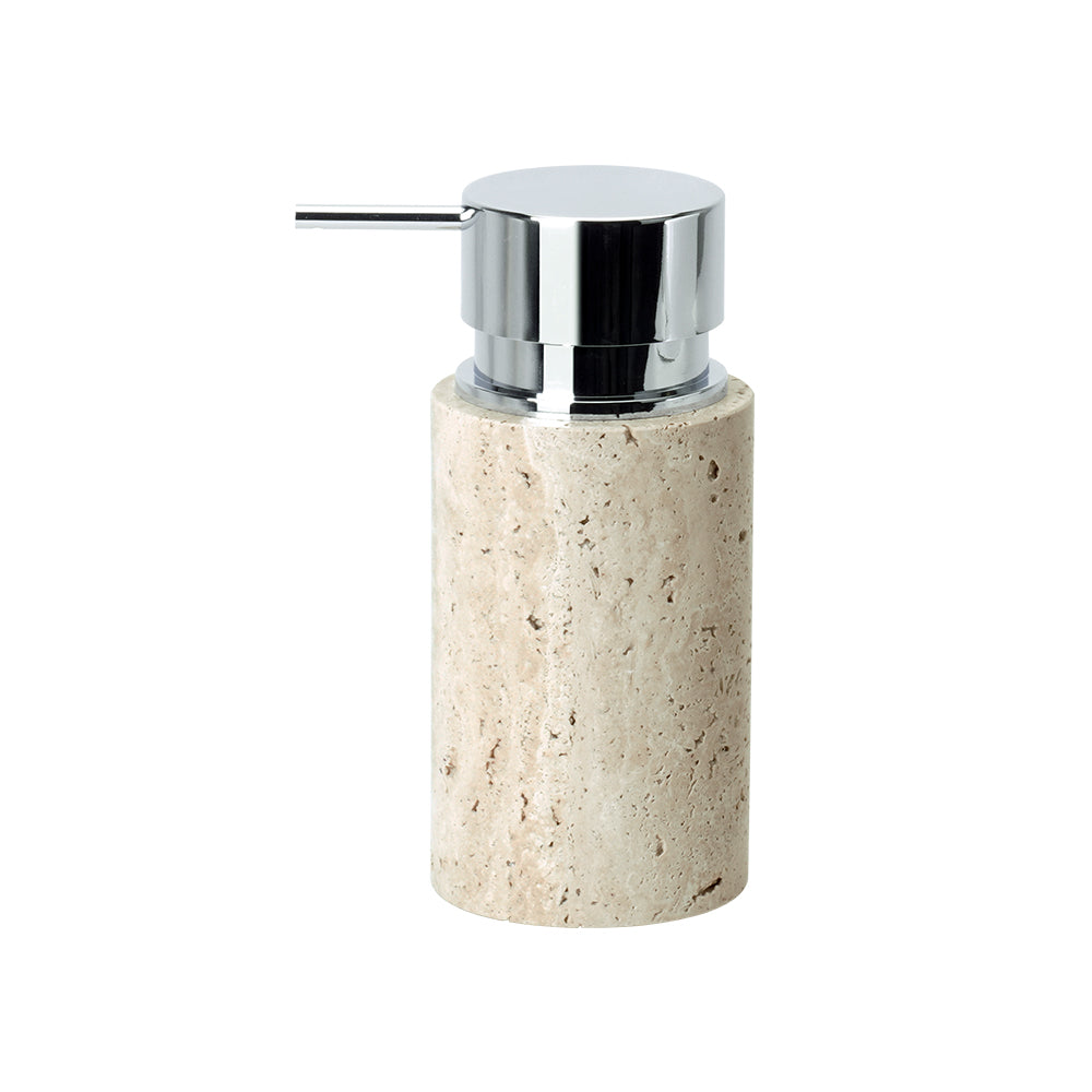 Pre-order for 15 Days Delivery -  Yellow Travertine Round Hand Sanitizer Bottle (Silver - big round head) CBK834-1 (silver) -  Bath Sets | الطلب المسبق لمدة 45 يومًا - زجاجة معقم لليدين دائرية من الحجر الجيري الأصفر (فضية - رأس مستدير كبير) - ebarza Furniture UAE | Shop Modern Furniture in Abu Dhabi & Dubai - مفروشات ايبازرا في الامارات | تسوق اثاث عصري وديكورات مميزة في دبي وابوظبي