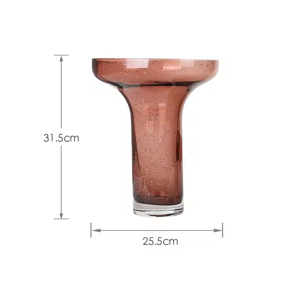 Dark Red Glass Vase -A FB-ZS2030A -  Vases - ebarza Furniture UAE | Shop Modern Furniture in Abu Dhabi & Dubai - مفروشات ايبازرا في الامارات | تسوق اثاث عصري وديكورات مميزة في دبي وابوظبي