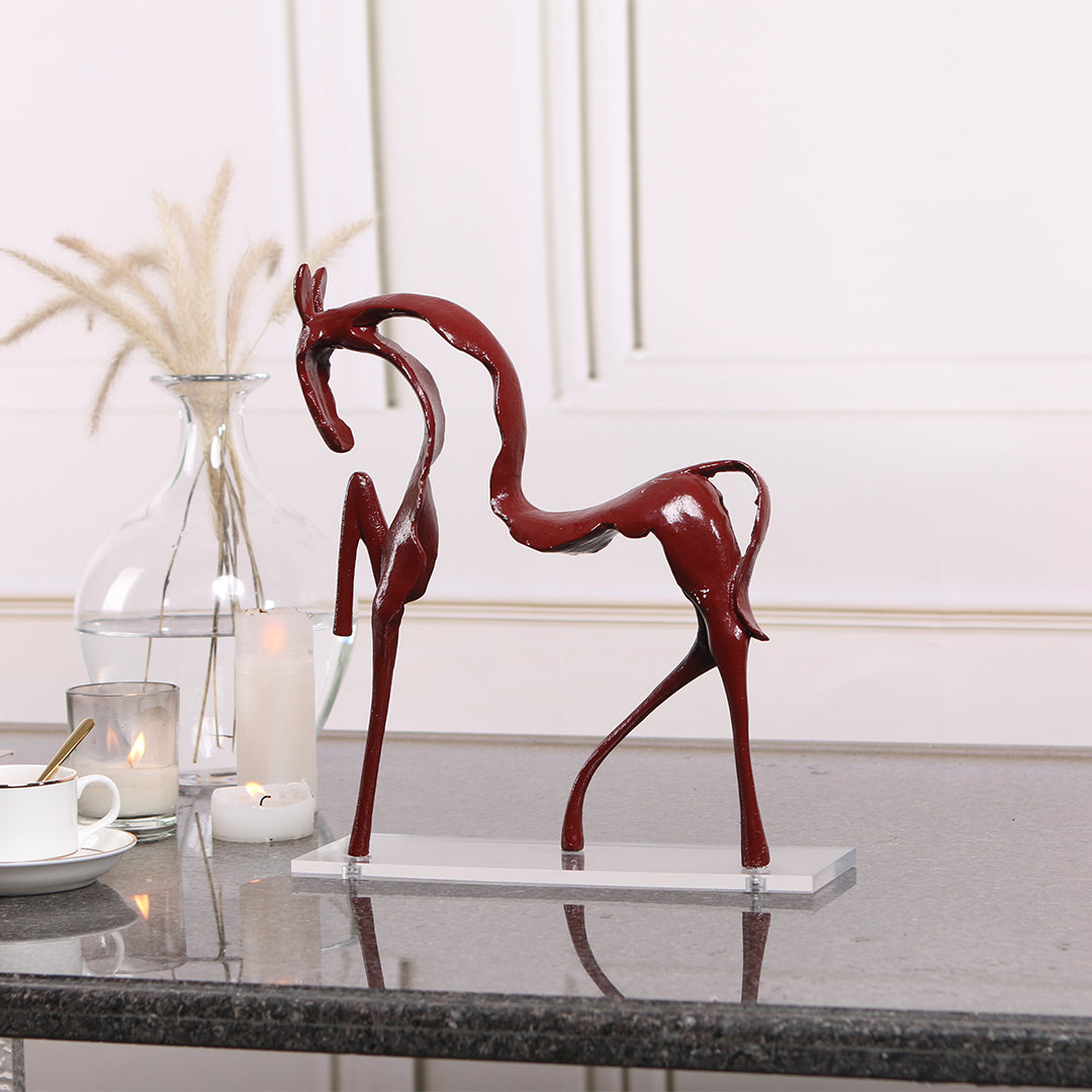 Dynamic Elegance- Red Line Horse Sculpture – Striking Equine Artistry T4254 -  Home Decor Figurines - ebarza Furniture UAE | Shop Modern Furniture in Abu Dhabi & Dubai - مفروشات ايبازرا في الامارات | تسوق اثاث عصري وديكورات مميزة في دبي وابوظبي