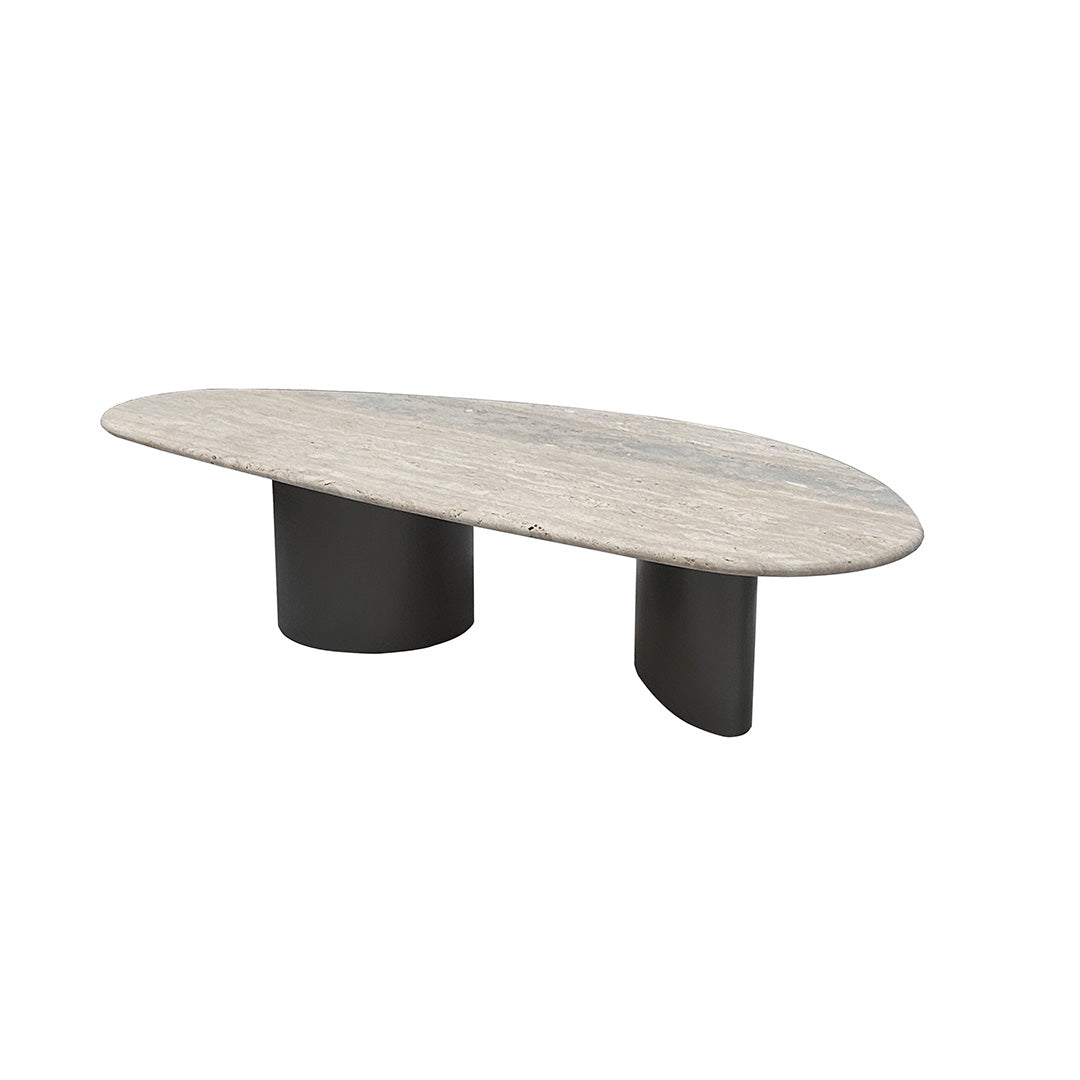 Ephesus Travertine Side Table - EB03ST -  Side Tables - ebarza Furniture UAE | Shop Modern Furniture in Abu Dhabi & Dubai - مفروشات ايبازرا في الامارات | تسوق اثاث عصري وديكورات مميزة في دبي وابوظبي