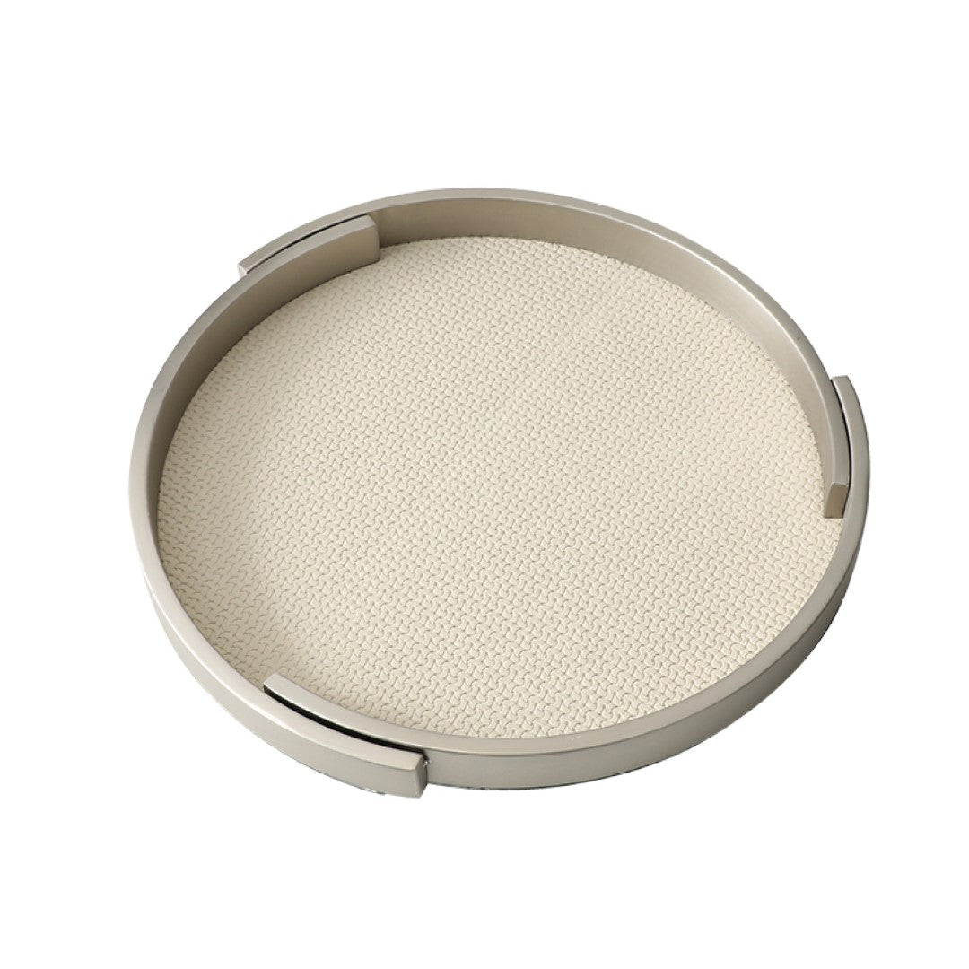 Round Leather Tray-A FC-W24005A -  Trays - ebarza Furniture UAE | Shop Modern Furniture in Abu Dhabi & Dubai - مفروشات ايبازرا في الامارات | تسوق اثاث عصري وديكورات مميزة في دبي وابوظبي