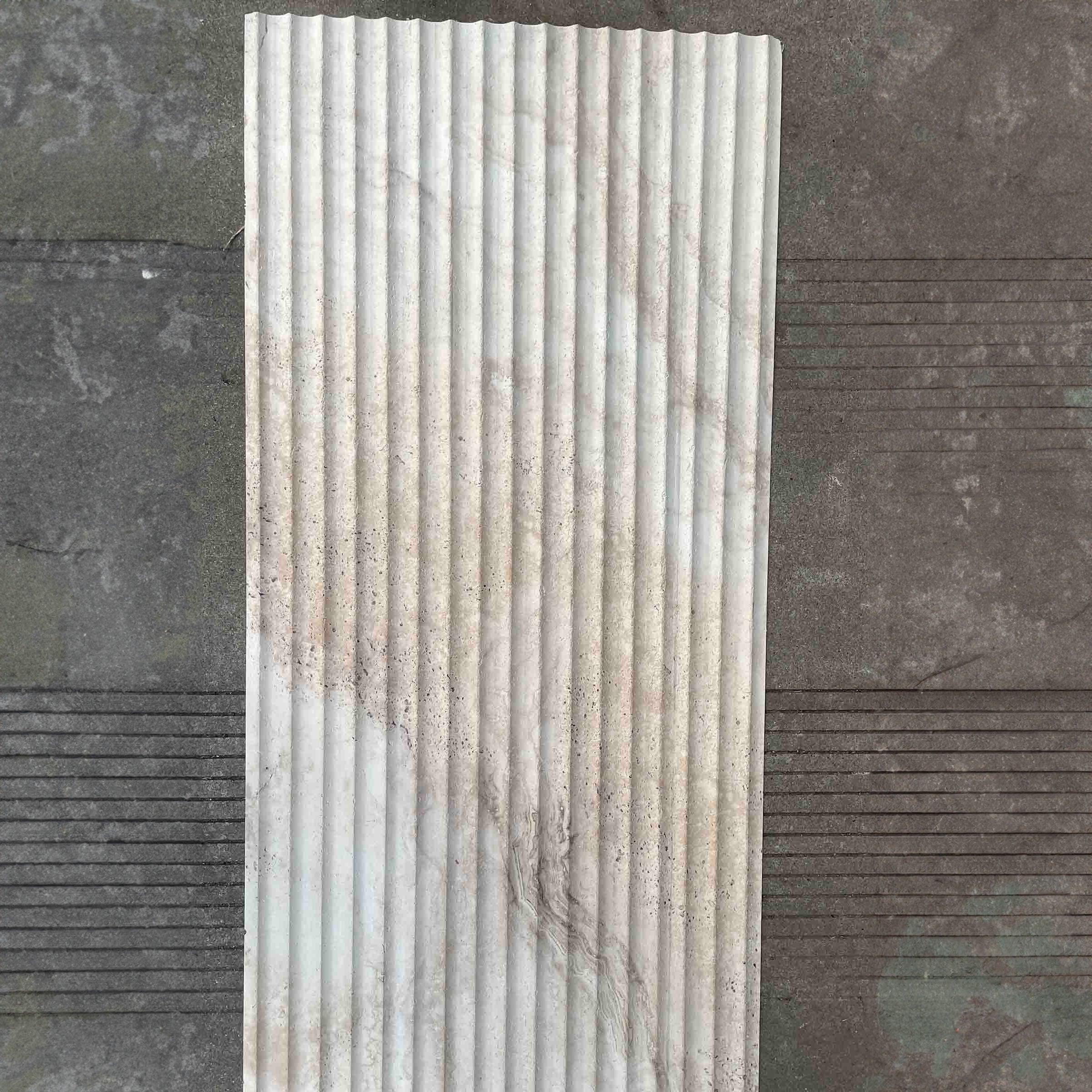 Sample of Flex Stone Cladding Dolomitic Marble Pillar brownish yellow   -Sample -  Wall panels samples | تكسية حجر فليكس عمود رخام دولوميت أصفر بني 280×60 سم - ebarza Furniture UAE | Shop Modern Furniture in Abu Dhabi & Dubai - مفروشات ايبازرا في الامارات | تسوق اثاث عصري وديكورات مميزة في دبي وابوظبي