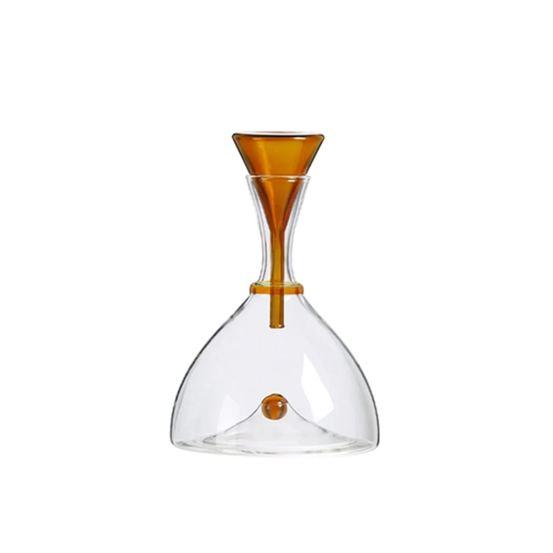 Glass Decanter - Amber  FC-CJ23001C -  Drinkware - ebarza Furniture UAE | Shop Modern Furniture in Abu Dhabi & Dubai - مفروشات ايبازرا في الامارات | تسوق اثاث عصري وديكورات مميزة في دبي وابوظبي