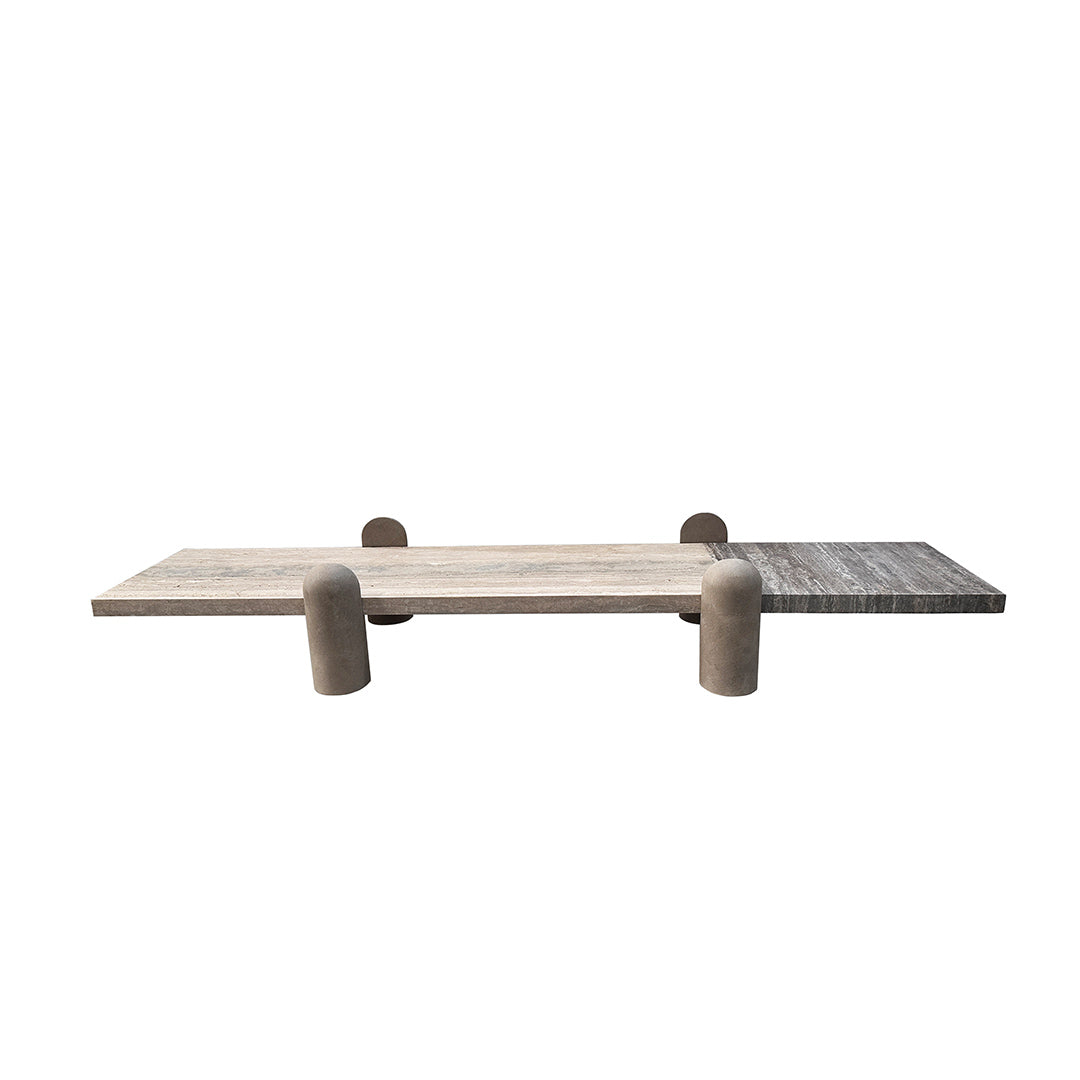 Grenoble Travertine Coffee Table - EB05CT -  Coffee tables - ebarza Furniture UAE | Shop Modern Furniture in Abu Dhabi & Dubai - مفروشات ايبازرا في الامارات | تسوق اثاث عصري وديكورات مميزة في دبي وابوظبي