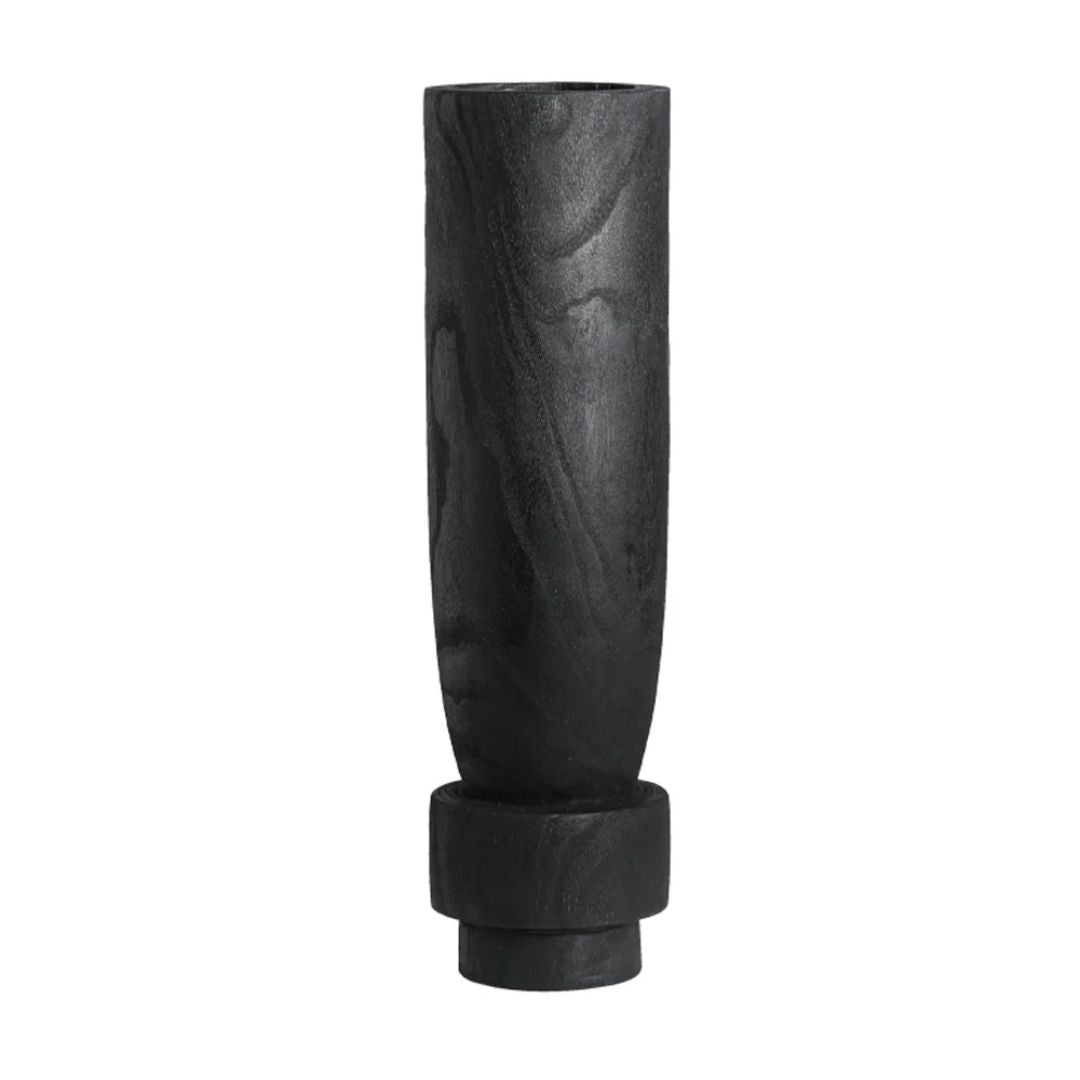 Holy Grail Wooden Vase Black Tall FB-MC24005A -  Vases - ebarza Furniture UAE | Shop Modern Furniture in Abu Dhabi & Dubai - مفروشات ايبازرا في الامارات | تسوق اثاث عصري وديكورات مميزة في دبي وابوظبي