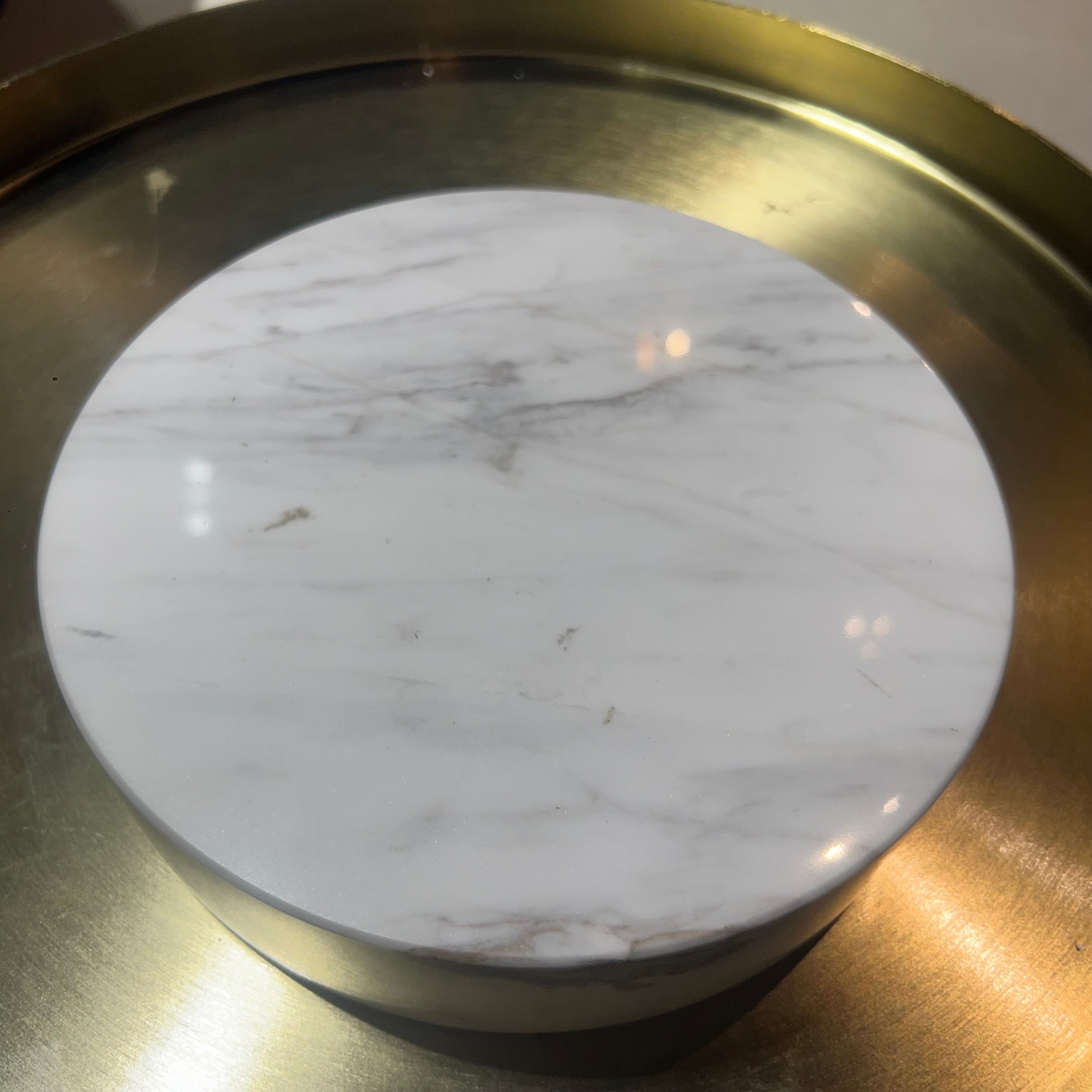 Display Item - Upsalla Solid Marble Side Table TG-260-Nakheel -  DISPLAY ITEM - ebarza Furniture UAE | Shop Modern Furniture in Abu Dhabi & Dubai - مفروشات ايبازرا في الامارات | تسوق اثاث عصري وديكورات مميزة في دبي وابوظبي