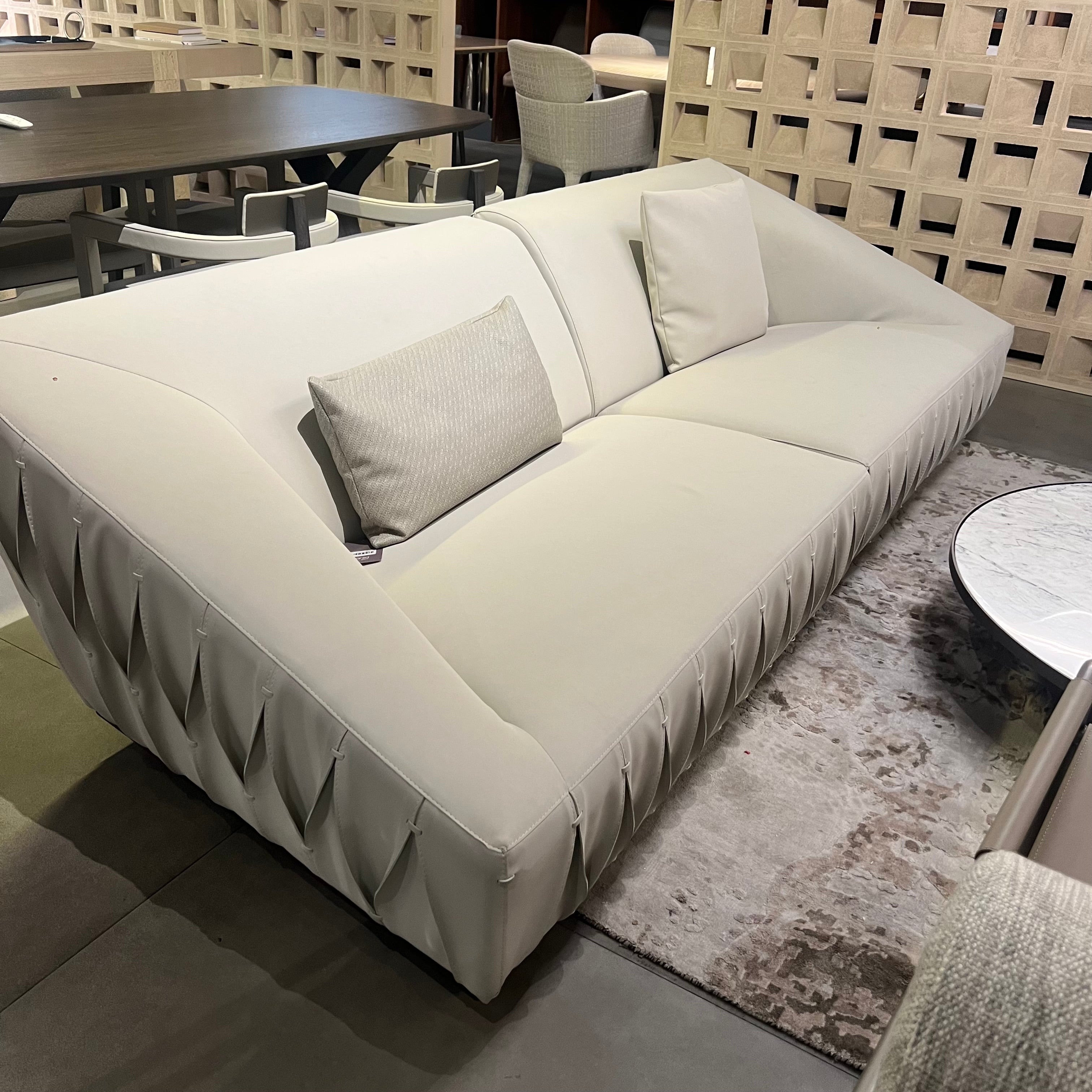 Display Item - Desert Leather Biege Sofa AMBO-S80160-Nakheel