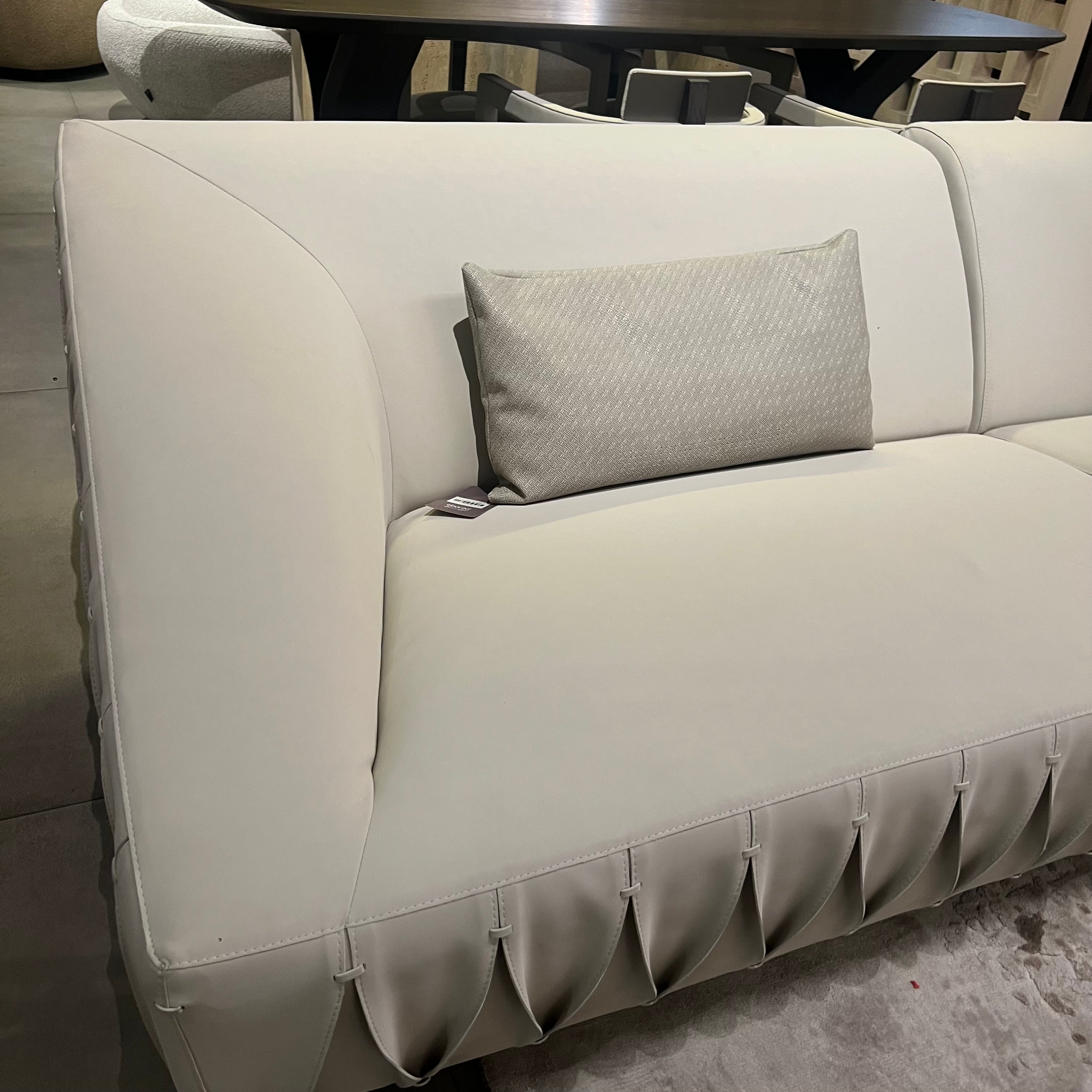 Display Item - Desert Leather Biege Sofa AMBO-S80160-Nakheel