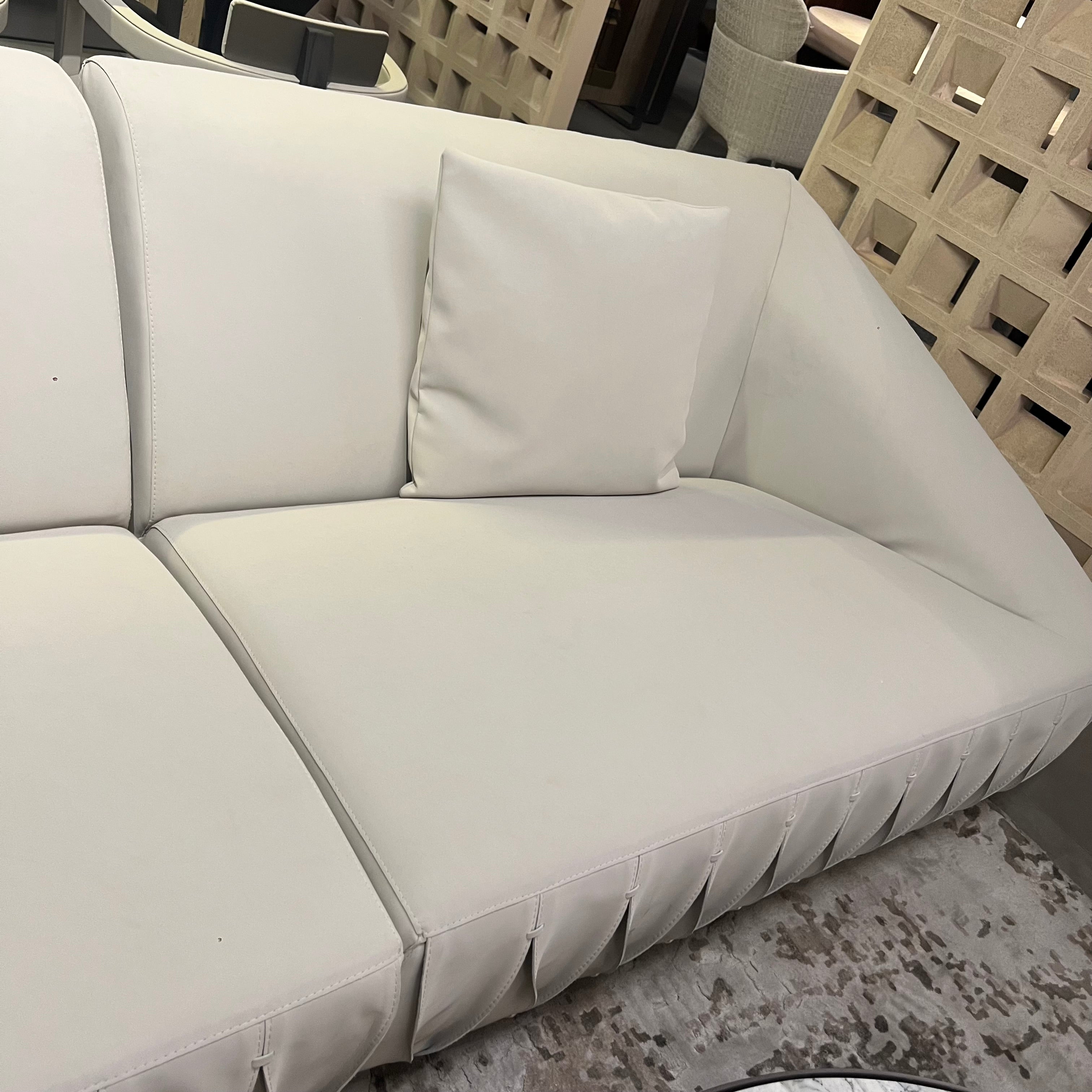 Display Item - Desert Leather Biege Sofa AMBO-S80160-Nakheel