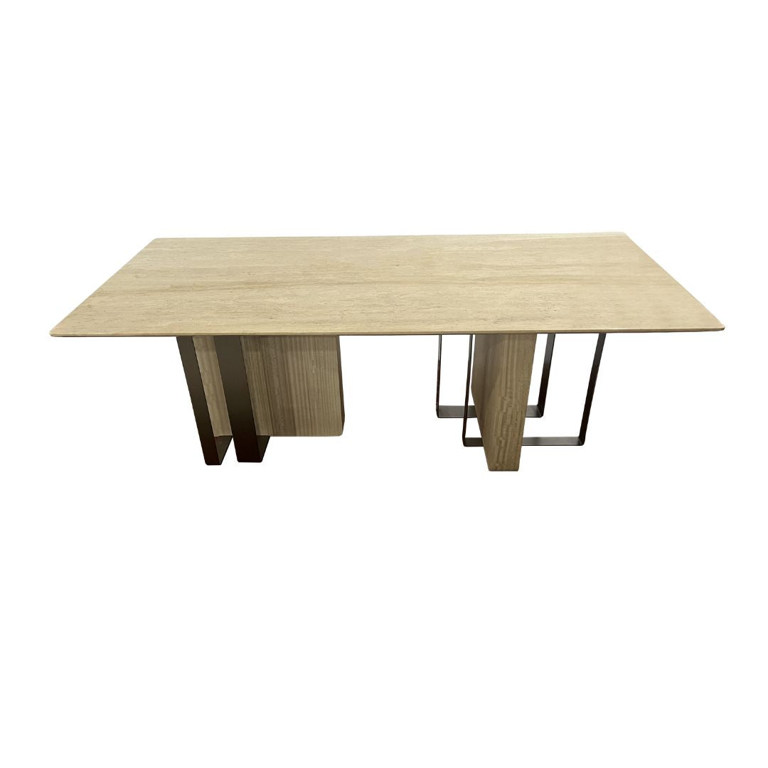 Jura Rectangular Table Travertine Top 220cm MLL-C10 / TG-488