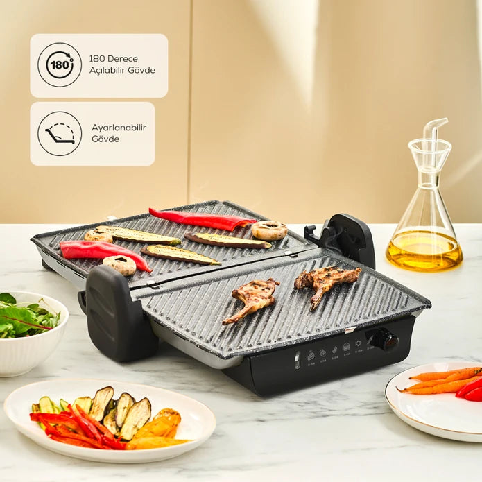 Pre-order 65 Days Delivery - Karaca Crust Grill Toast Grill and Toaster 6 Slices Matte Cream 153.09.01.6893