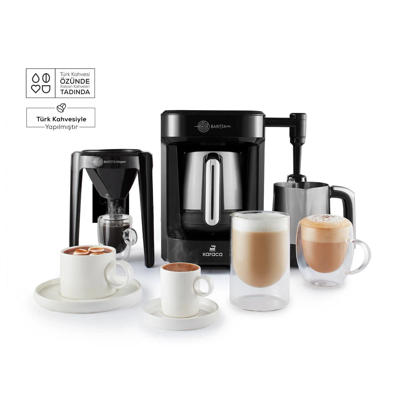 Karaca Hatır Barista Pro Talking Cappuccino and Turkish Coffee Machine Rosegold  153.03.06.8403 -  Kitchen Appliances - ebarza Furniture UAE | Shop Modern Furniture in Abu Dhabi & Dubai - مفروشات ايبازرا في الامارات | تسوق اثاث عصري وديكورات مميزة في دبي وابوظبي