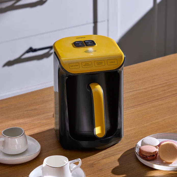 Pre-order 25 Days Delivery - Karaca Hatır Ember Turkish Coffee Machine Pineapple Yellow 153.09.01.6097 -  Kitchen Appliances - ebarza Furniture UAE | Shop Modern Furniture in Abu Dhabi & Dubai - مفروشات ايبازرا في الامارات | تسوق اثاث عصري وديكورات مميزة في دبي وابوظبي